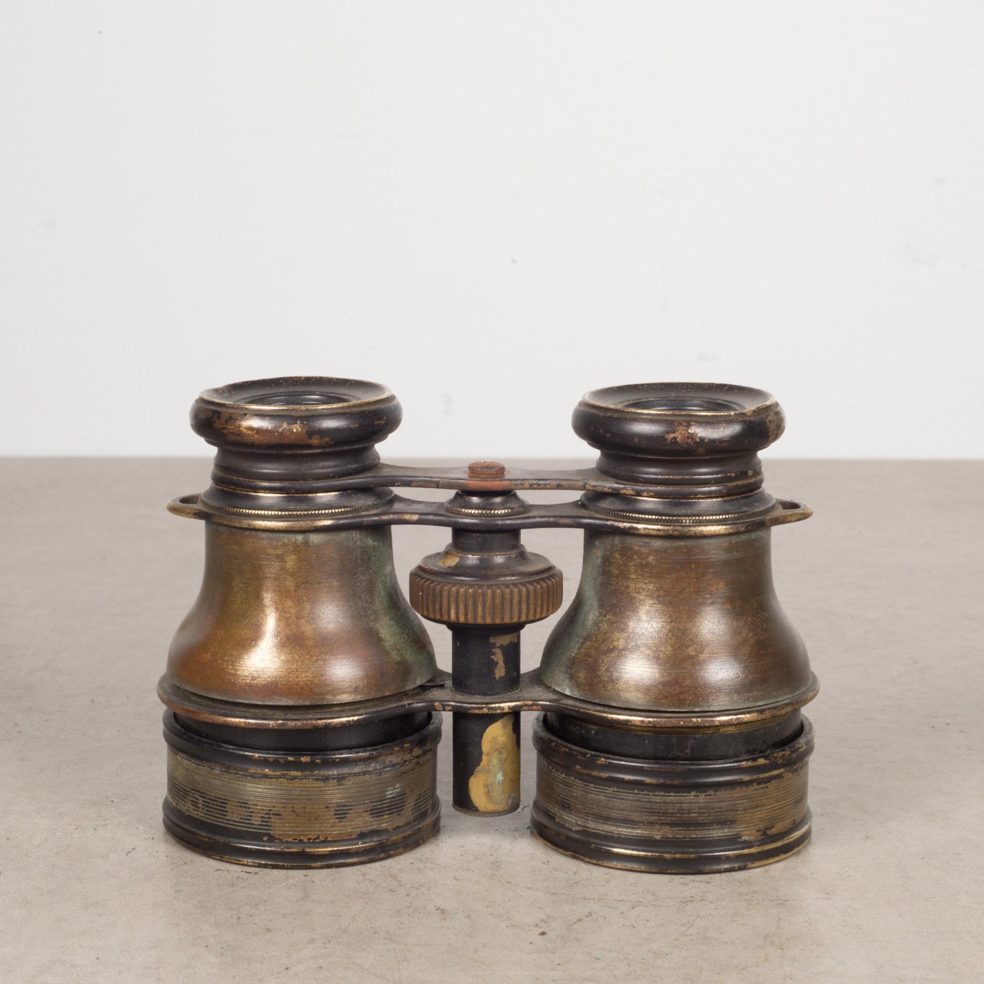 ABOUT

An original pair of brass expandable binoculars. The brass focus wheel works well and their optics are good.

    CREATOR Possible French. 
    DATE OF MANUFACTURE c.1880s.
    MATERIALS AND TECHNIQUES  Brass, Metal, Optical Glass.
   