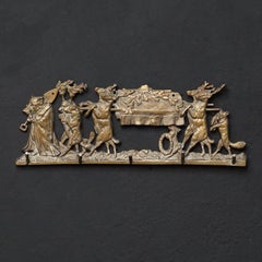 19th C. Brass Coat Rack 'the Hunters Funeral' Depiction After Moritz Von Schwind