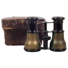 19th Century Brass LeMaire Fabt Paris Binoculars and Case, circa 1880