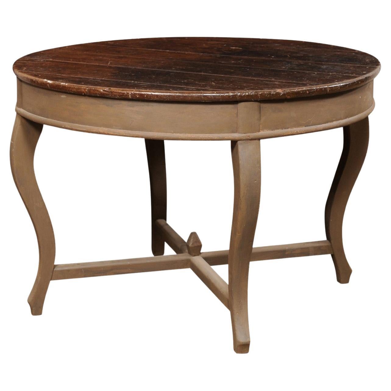 Table centrale en bois Peroba brésilien du 19e siècle, 3,75 pieds de diamètre
