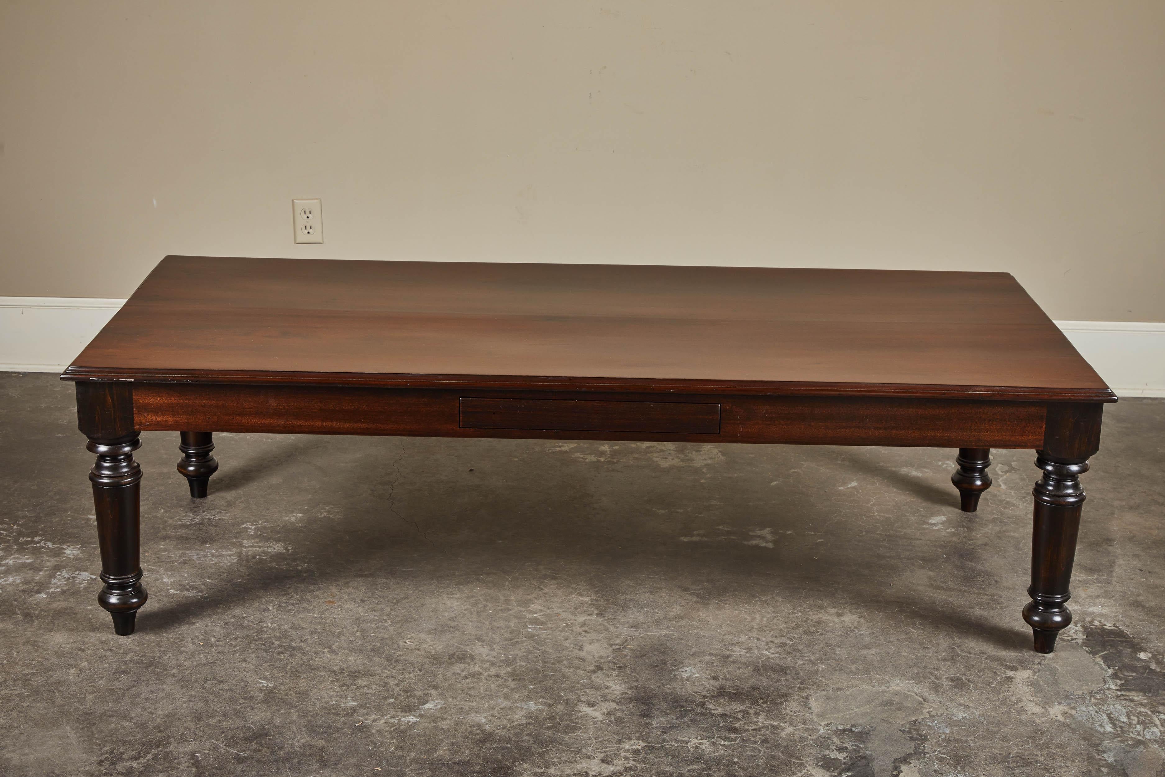 19th Century British Colonial Rosewood Coffee Table with Newer Legs 1