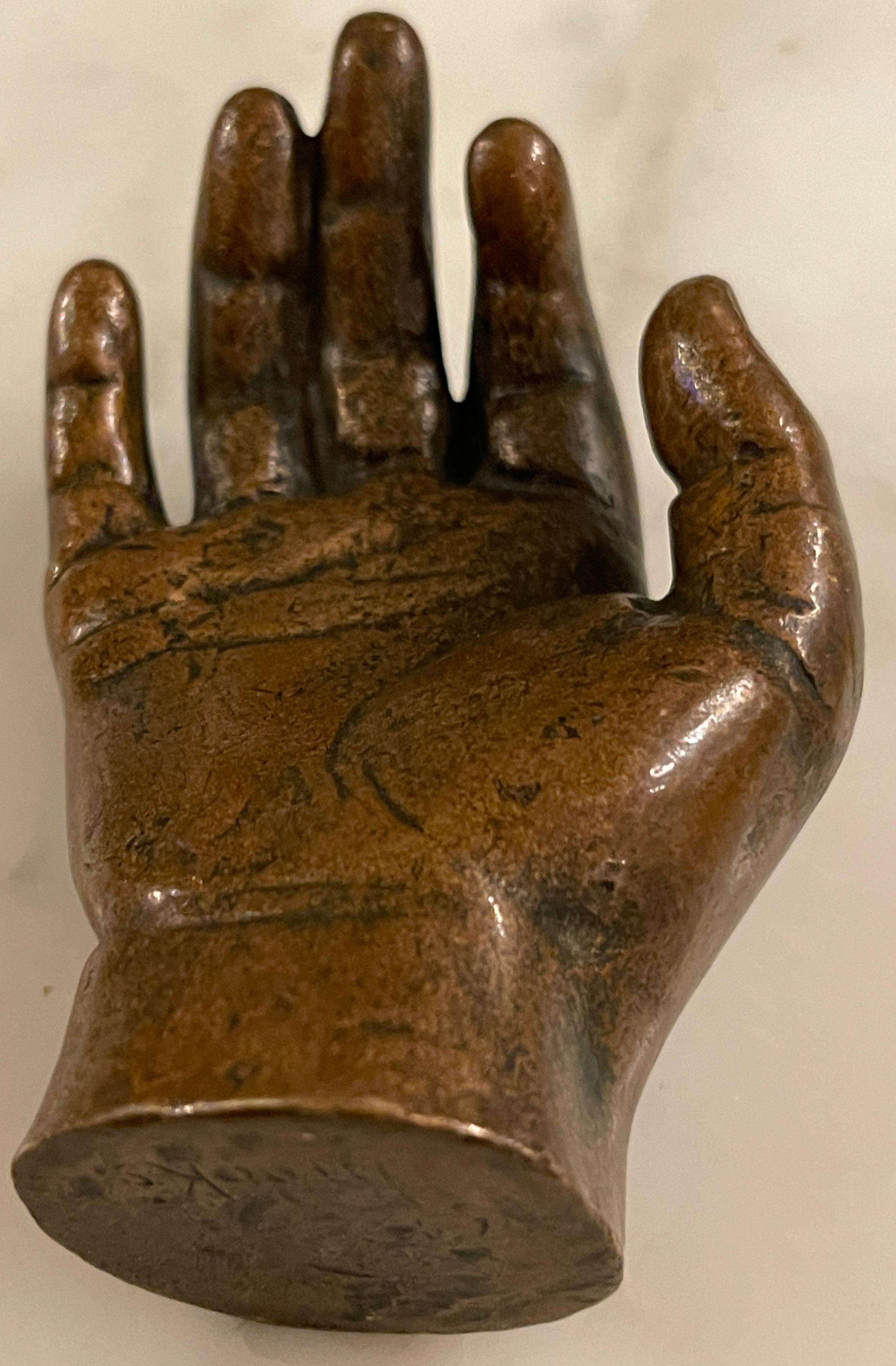 19th C. Bronze Anatomical/ Artists Model / Sculpture of a Hand, Signed 'Brooks For Sale 3