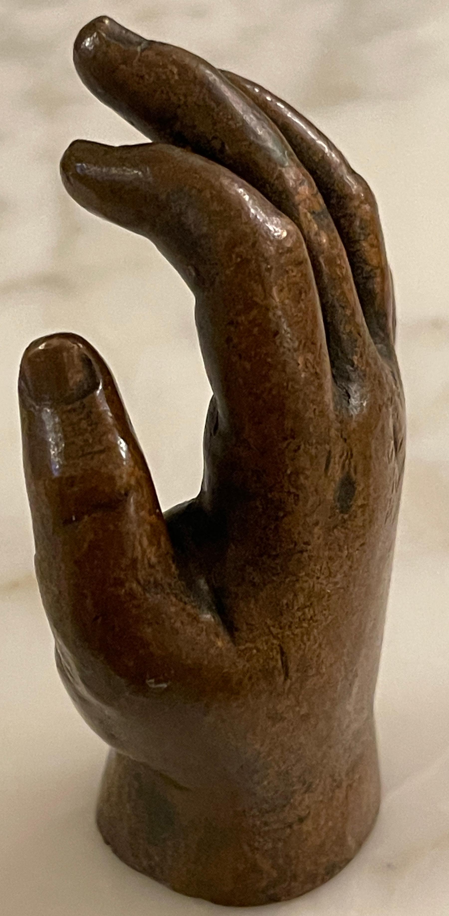 Bronze Anatomische/Künstlermodell / Skulptur einer Hand, signiert 'Brooks, 19. Jahrhundert. im Angebot 5