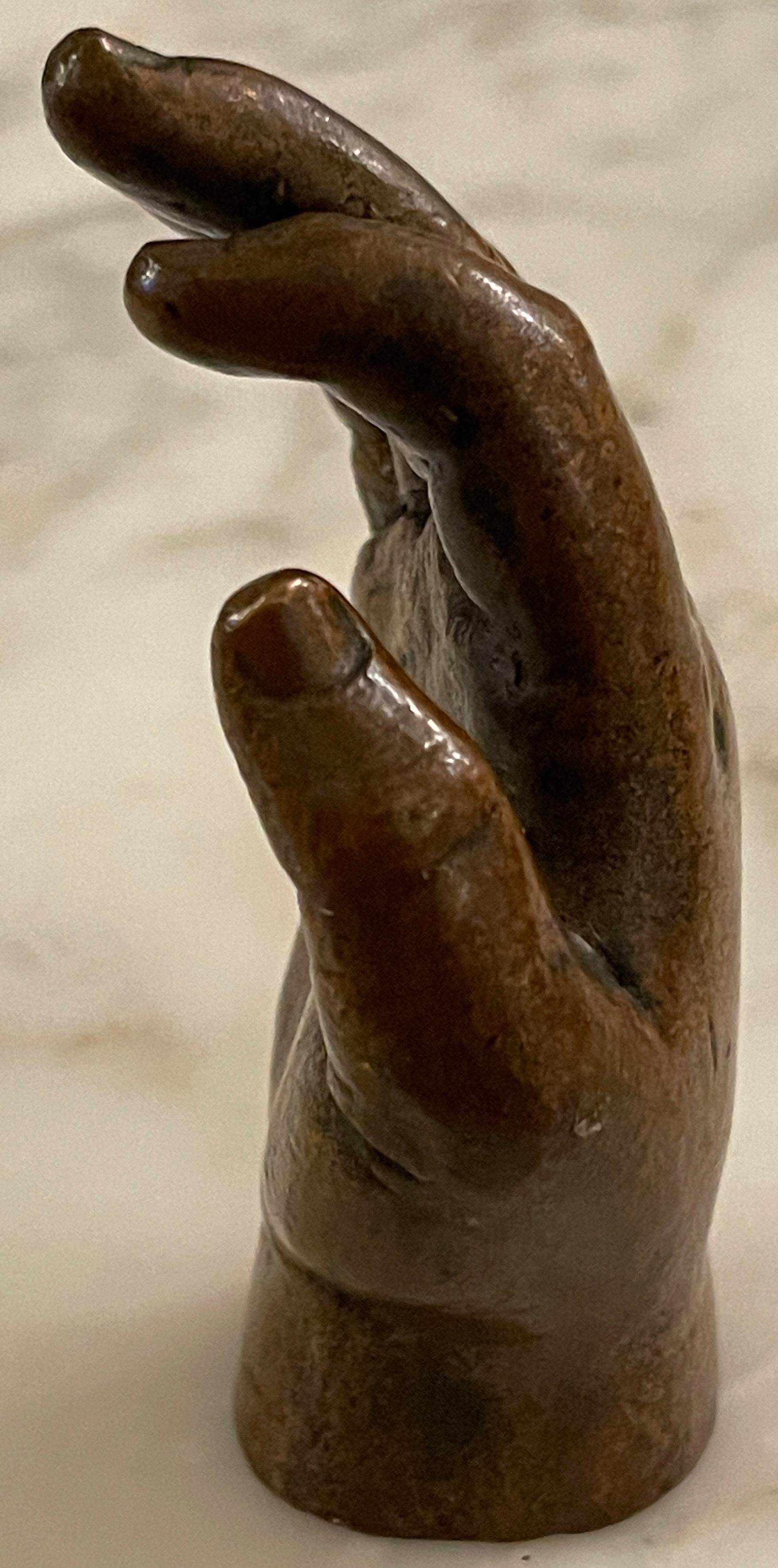 19th C. Bronze Anatomical/ Artists Model / Sculpture of a Hand, Signed 'Brooks For Sale 5