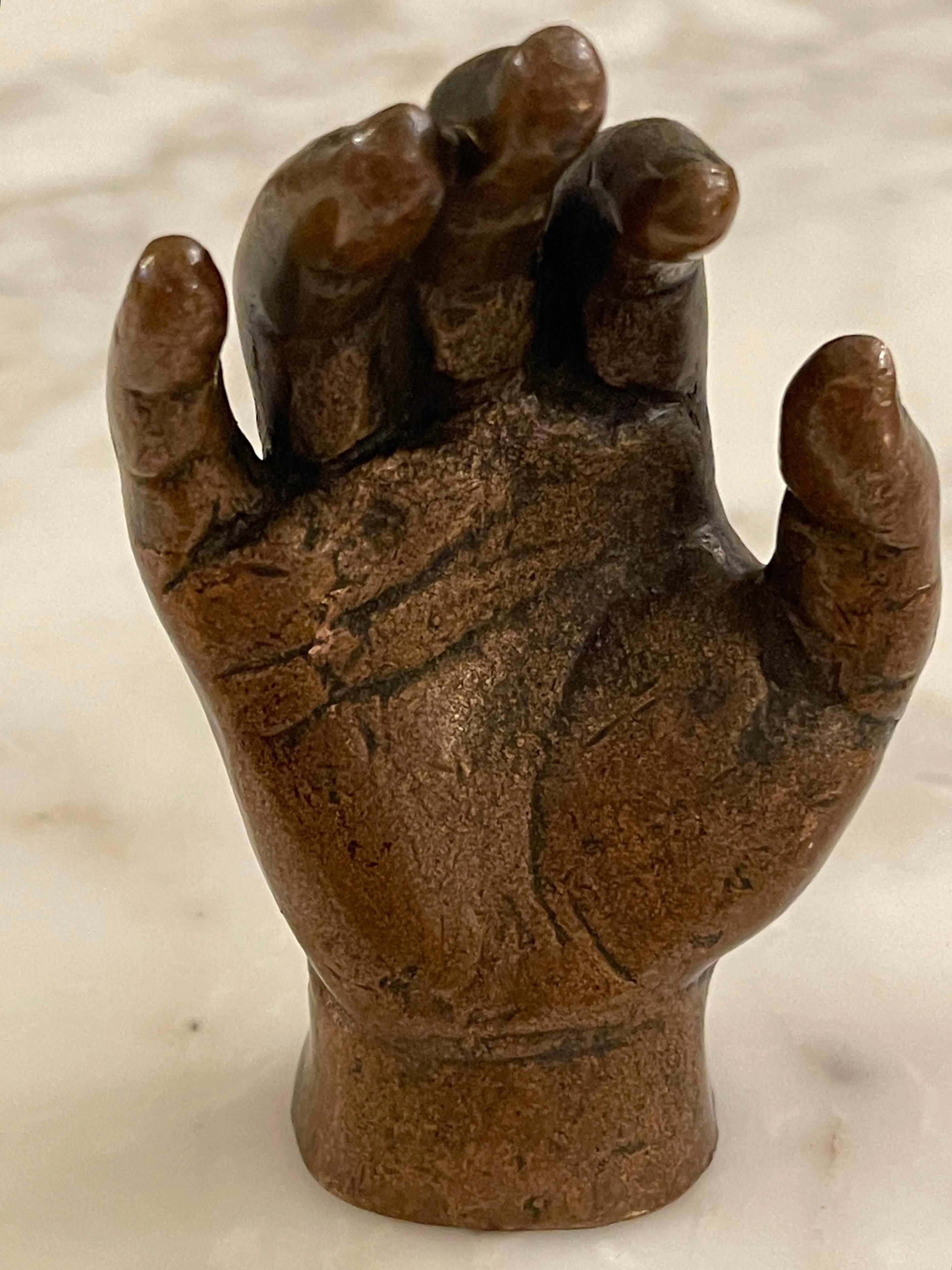 19th C. Bronze Anatomical/ Artists Model / Sculpture of a Hand, Signed 'Brooks For Sale 7