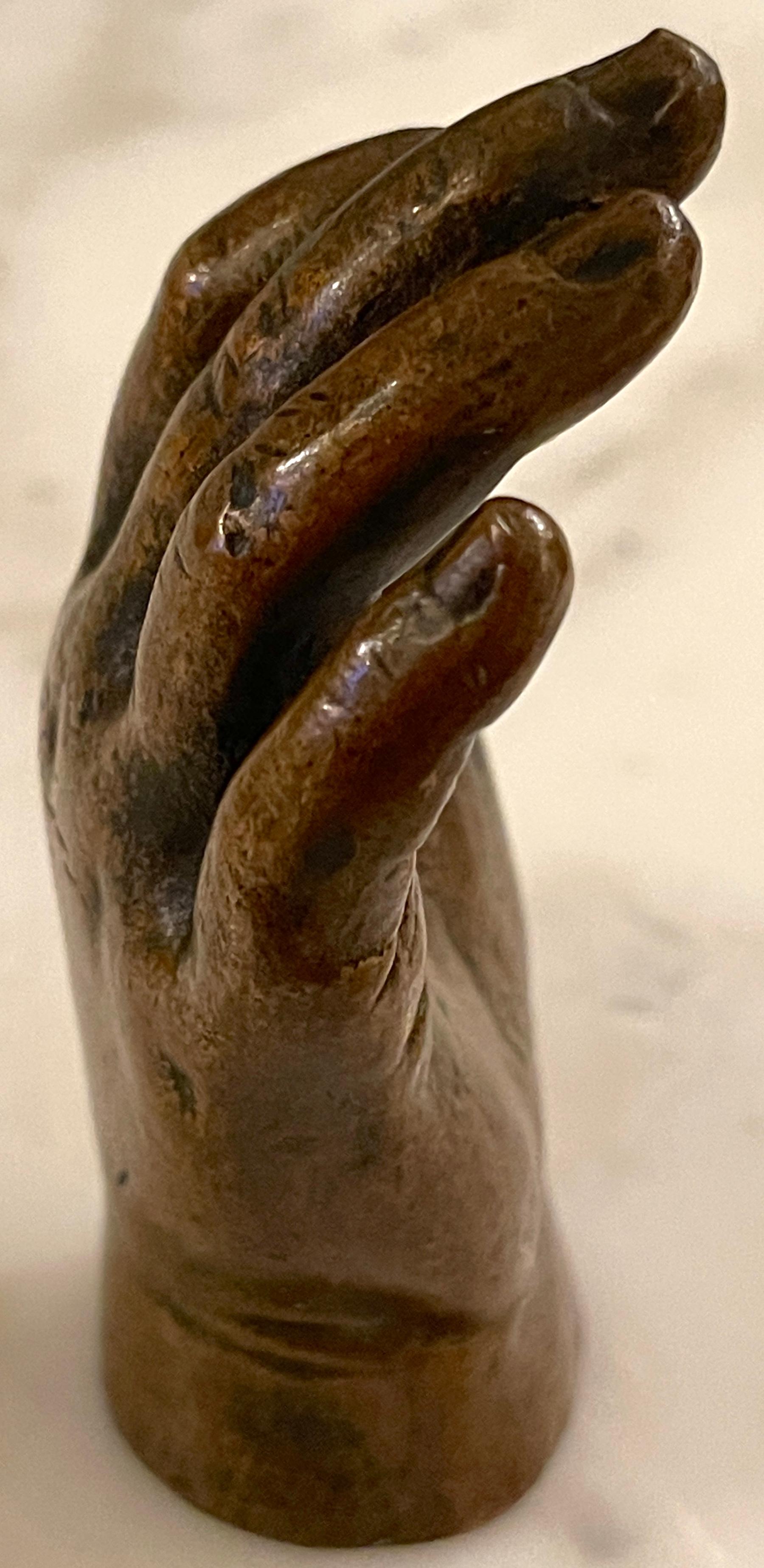 19th C. Bronze Anatomical/ Artists Model / Sculpture of a Hand, Signed 'Brooks For Sale 8