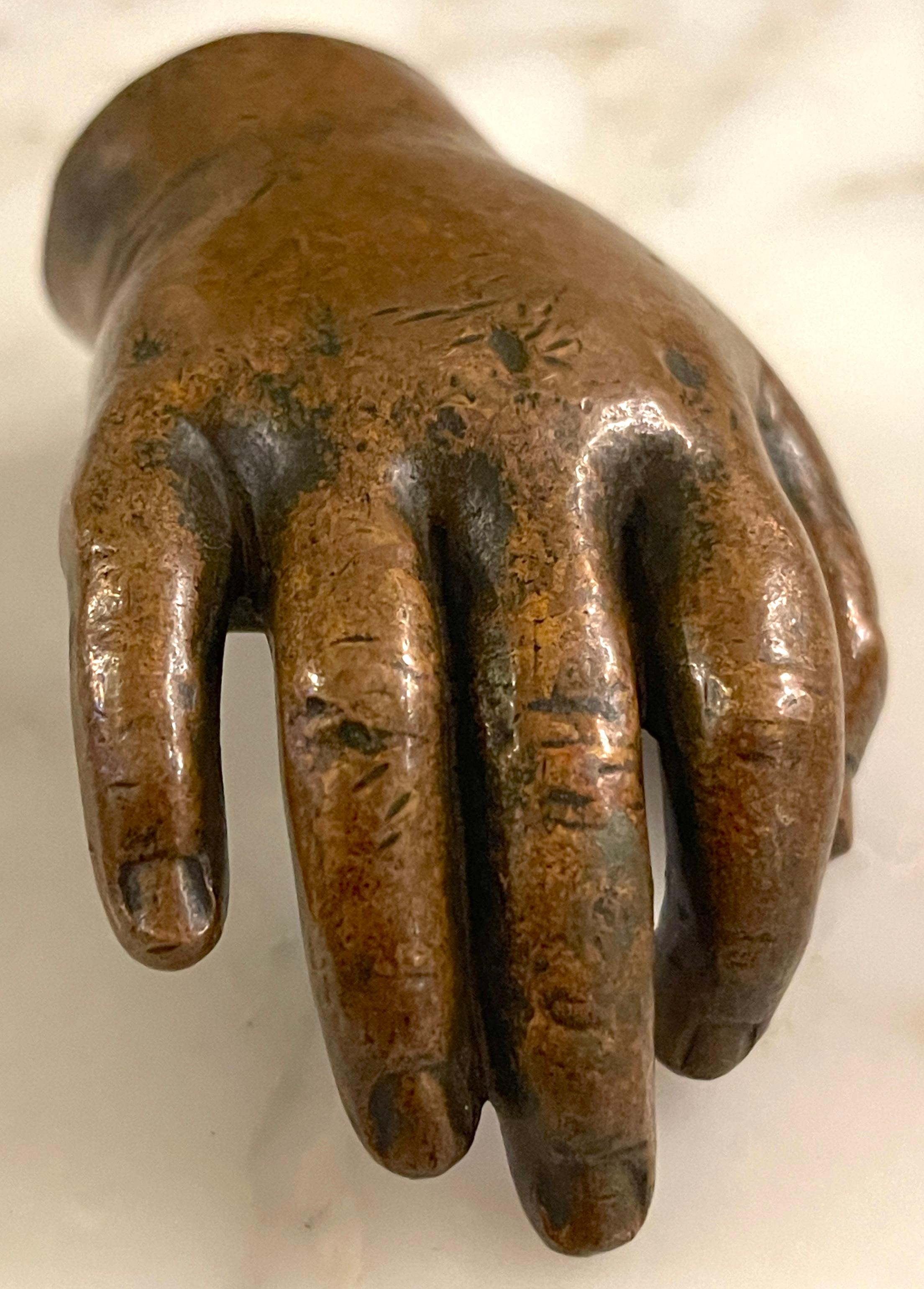 High Victorian 19th C. Bronze Anatomical/ Artists Model / Sculpture of a Hand, Signed 'Brooks For Sale