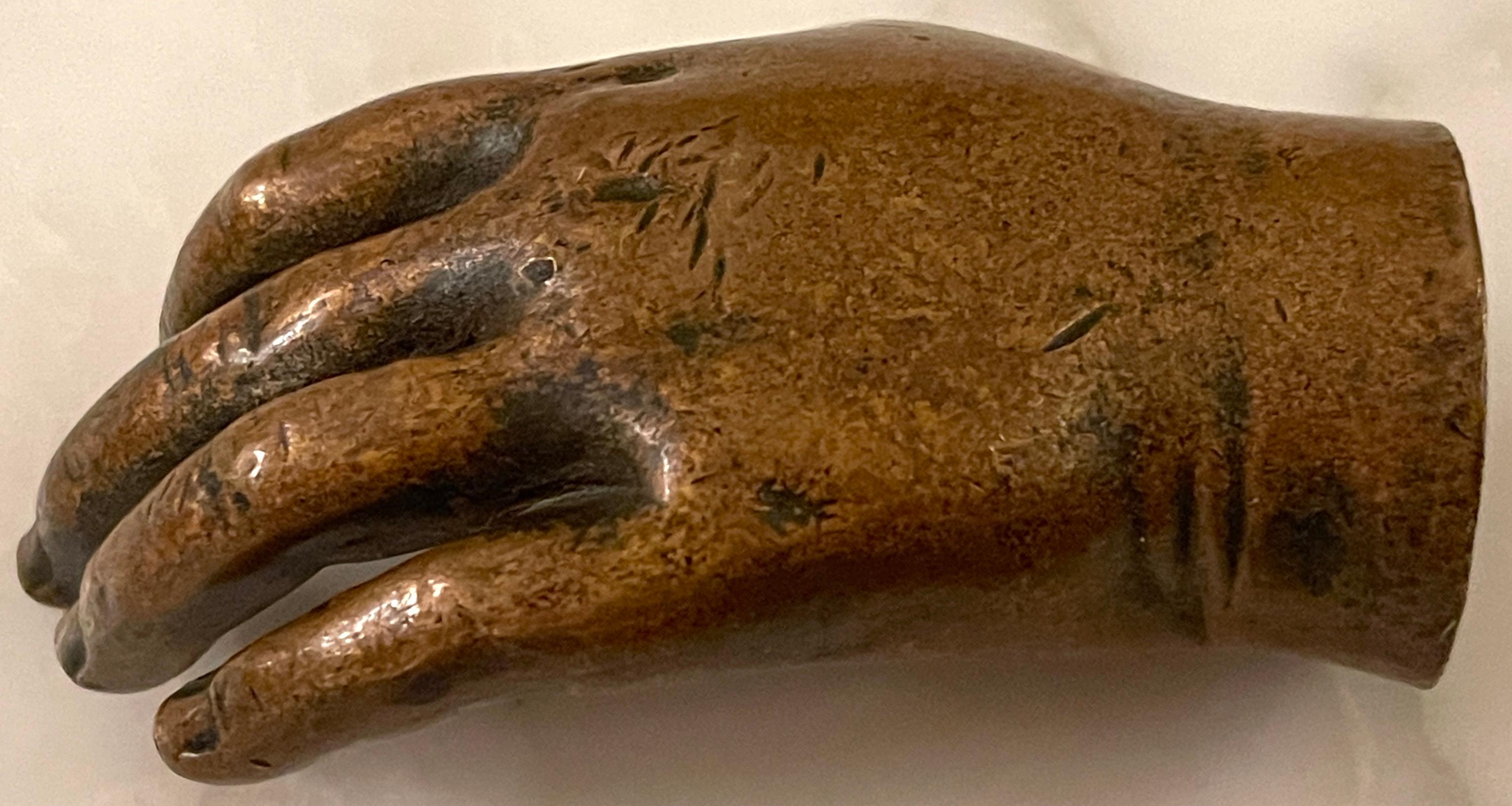 19th C. Bronze Anatomical/ Artists Model / Sculpture of a Hand, Signed 'Brooks In Good Condition For Sale In West Palm Beach, FL
