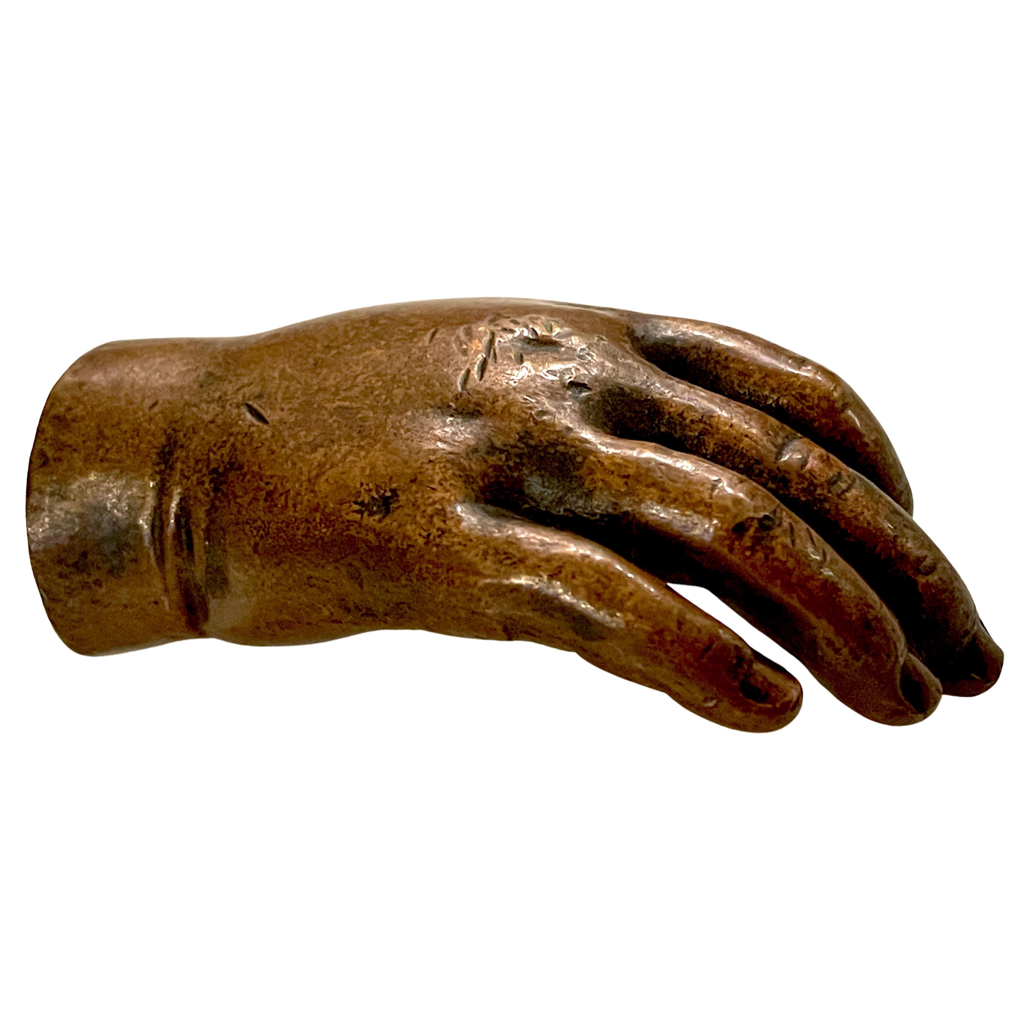 19th C. Bronze Anatomical/ Artists Model / Sculpture of a Hand, Signed 'Brooks For Sale