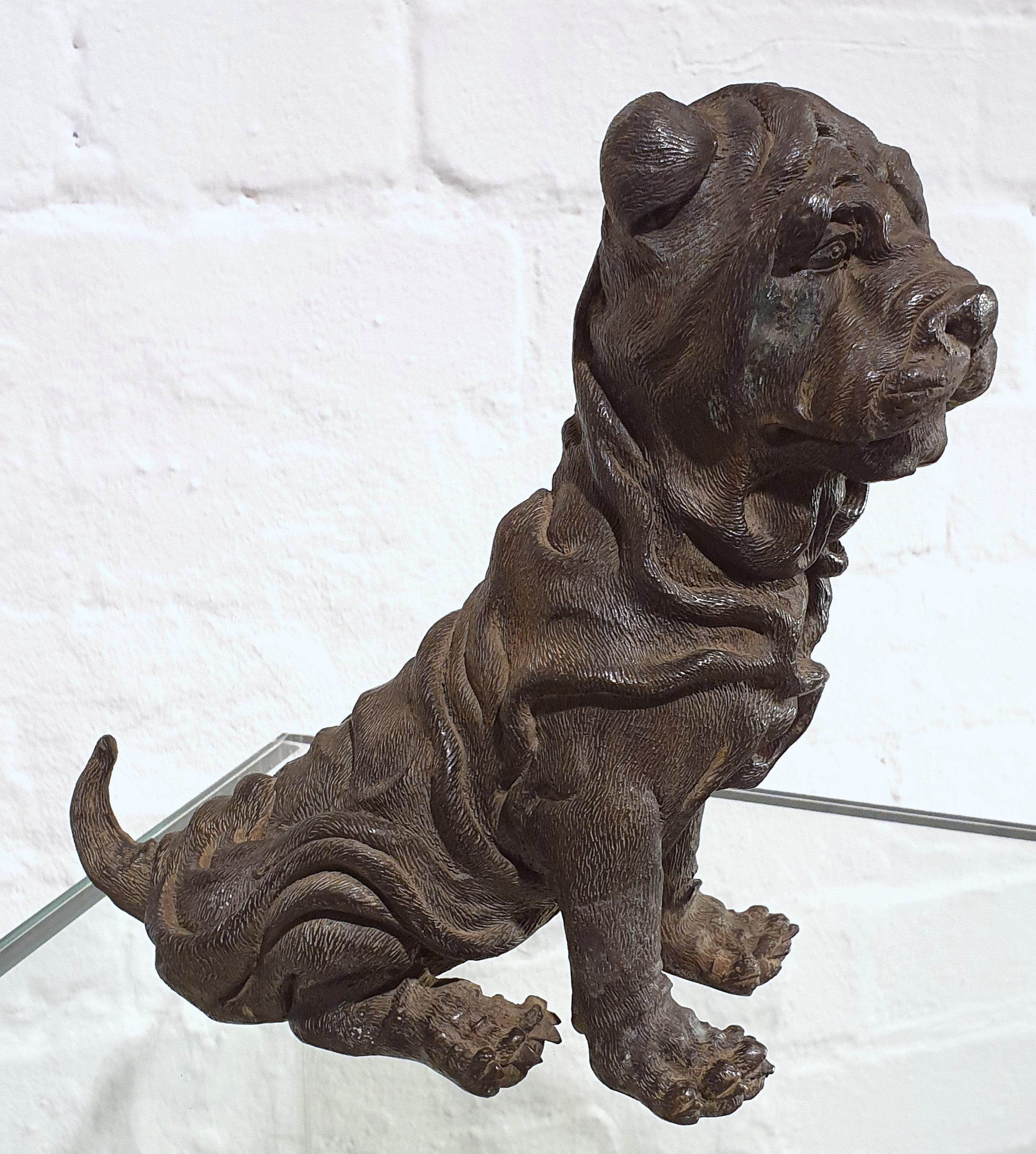 19th Century Bronze Chinese Sharpei Dog 11