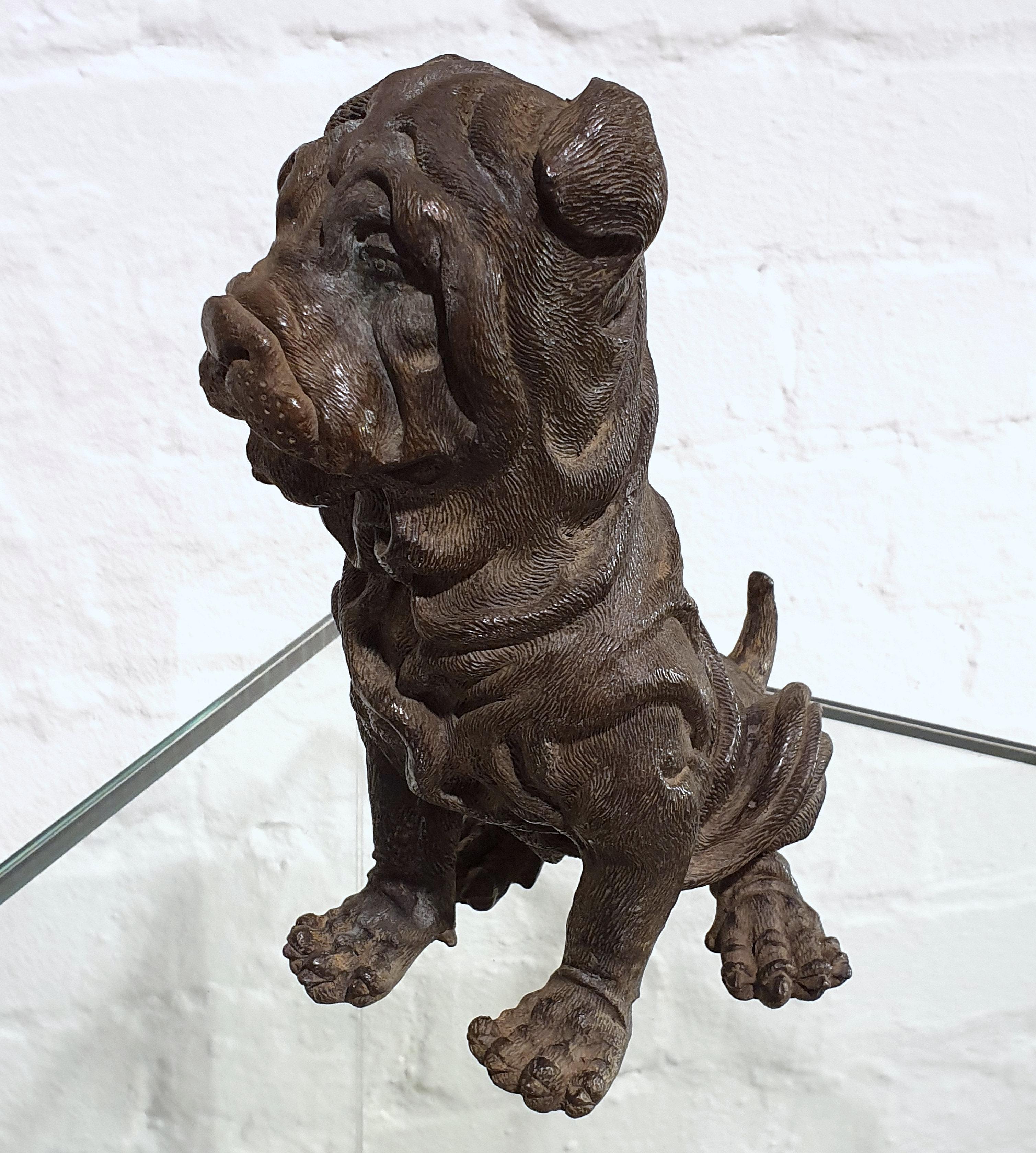 19th Century Bronze Chinese Sharpei Dog 3