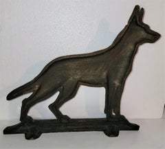 19th C Bronze German Sheppard Doorstop