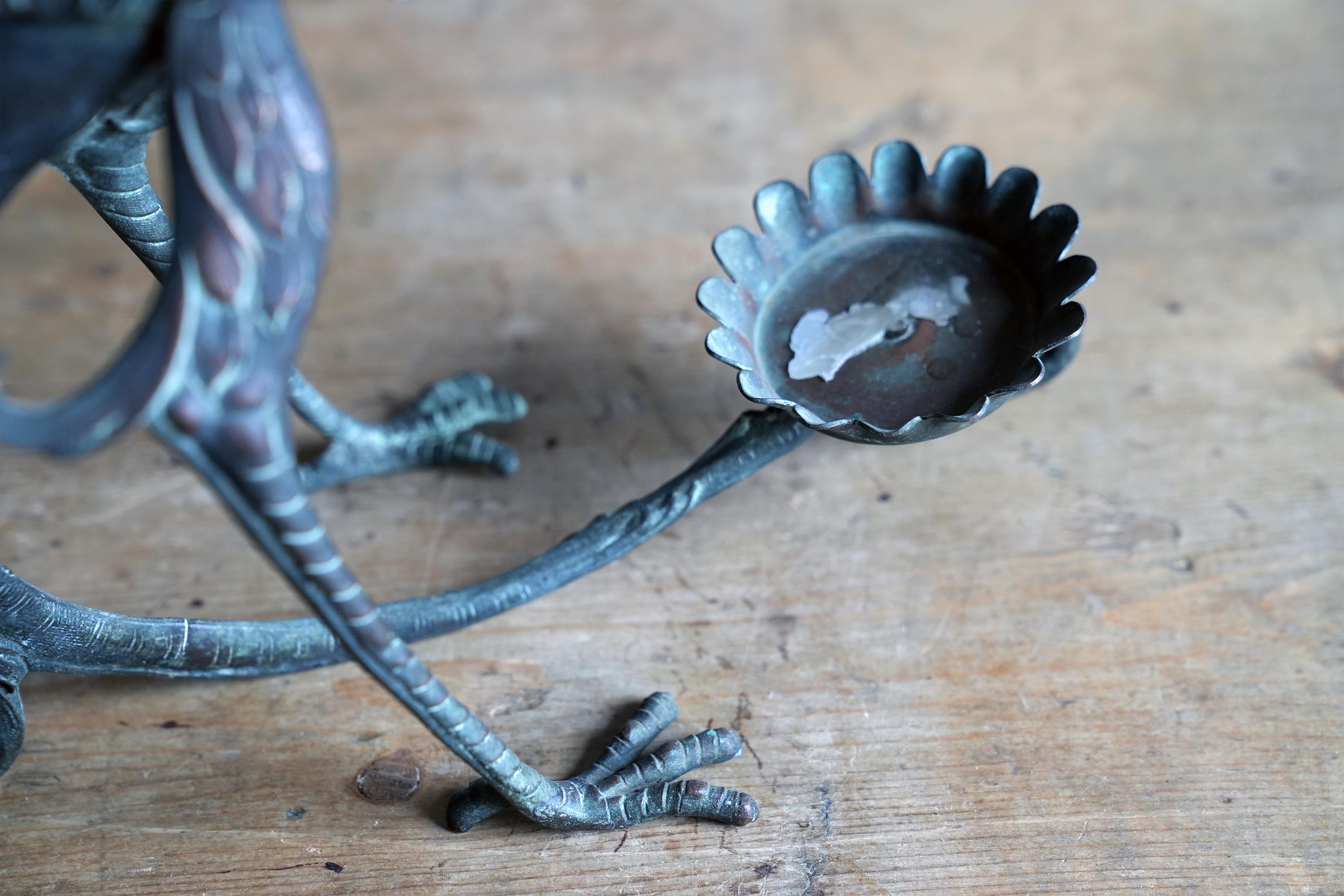 19th Century Bronze Griffin Candle Holder For Sale 3