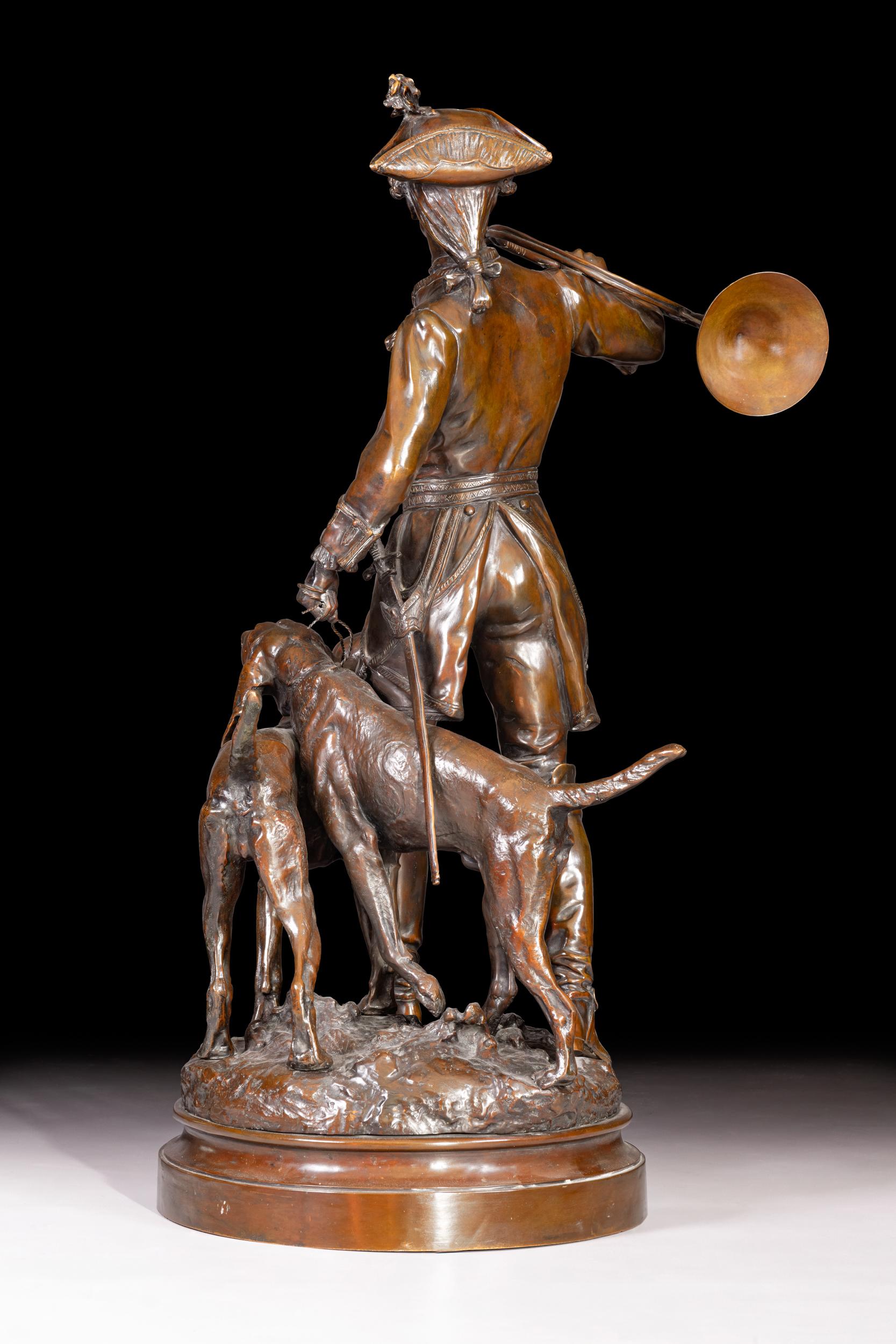 Bronzegruppe aus dem 19. Jahrhundert von H. F. Moreau (1832-1917) und P. Lecourtier (1851-1924) (Französisch) im Angebot