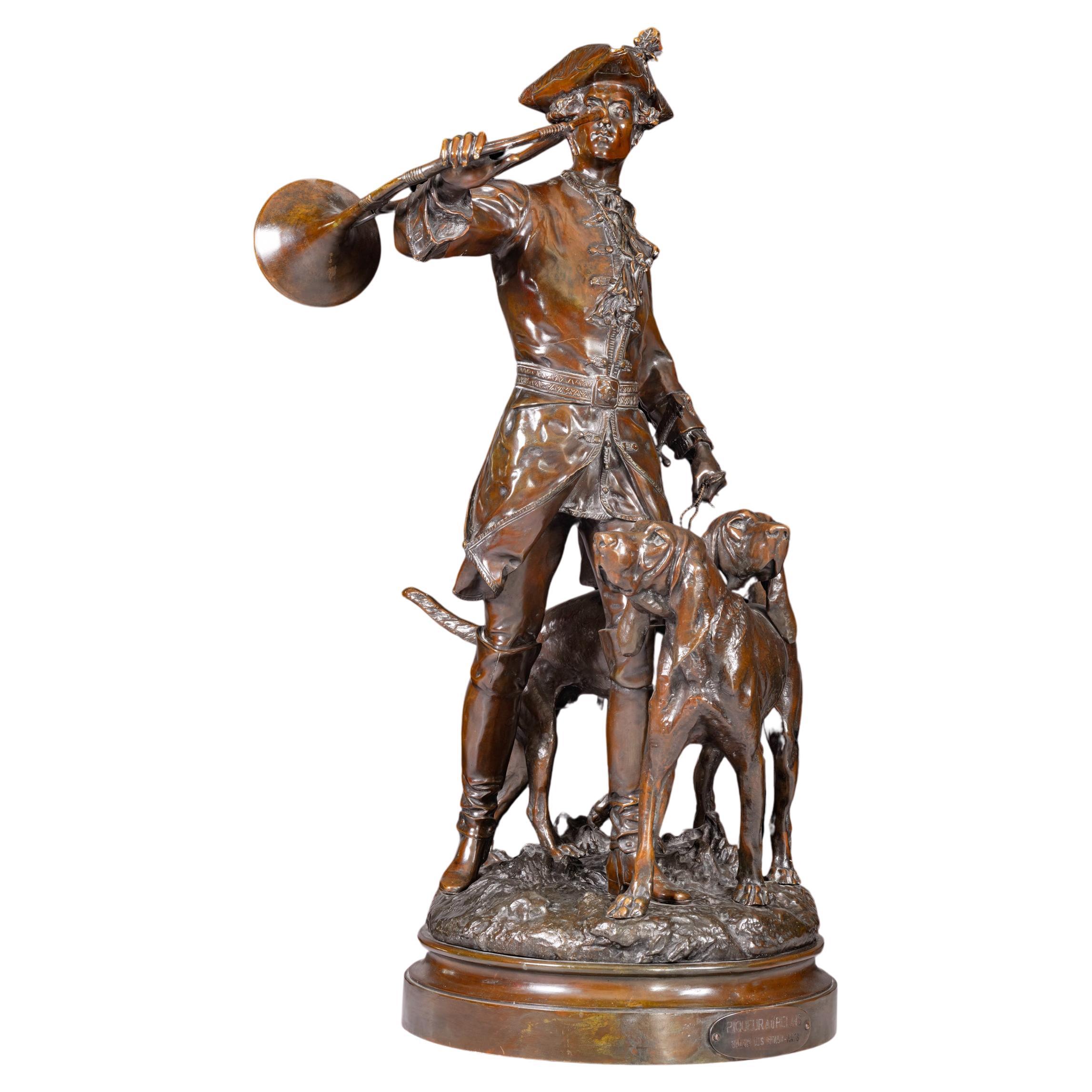 Grupo de bronce del siglo XIX Por H. F. Moreau (1832-1917) y P. Lecourtier (1851-1924)