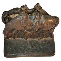 Fermalibri a forma di cavallo in bronzo del XIX secolo, coppia