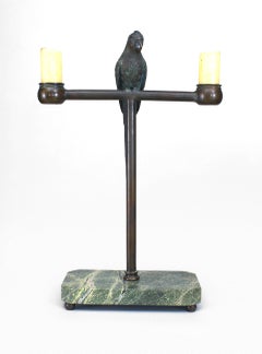 American Bronze Parrot Candelabra