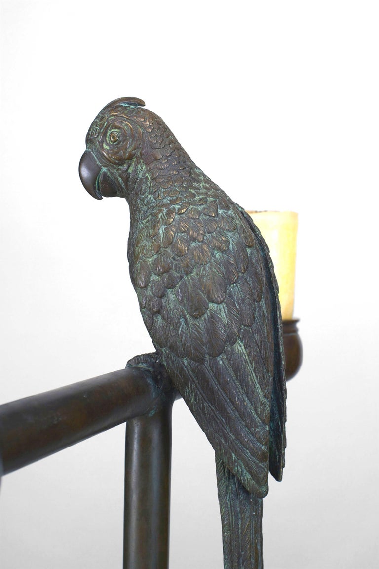 American Bronze Parrot Candelabra In Good Condition For Sale In New York, NY