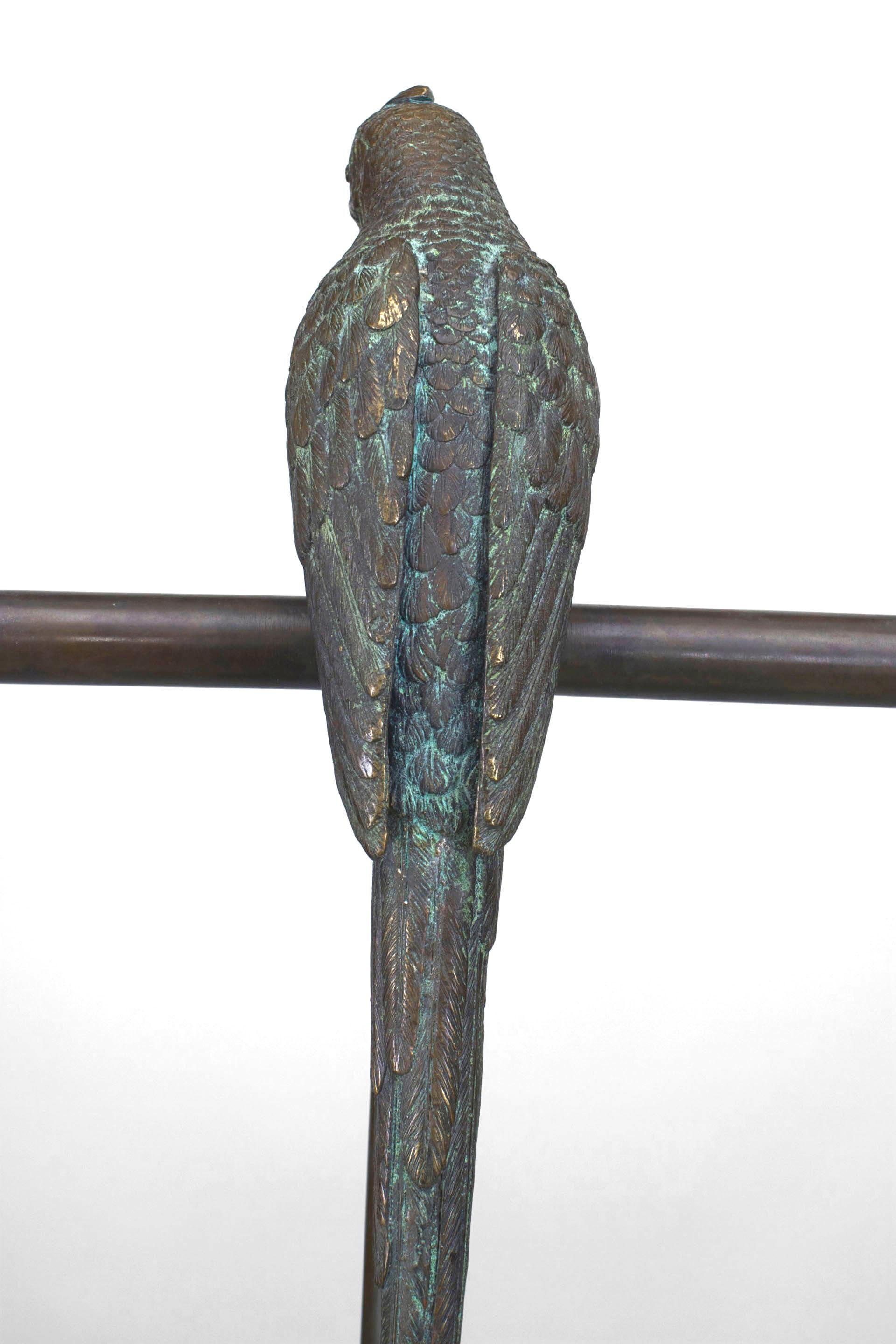 19th Century American Bronze Parrot Candelabra For Sale