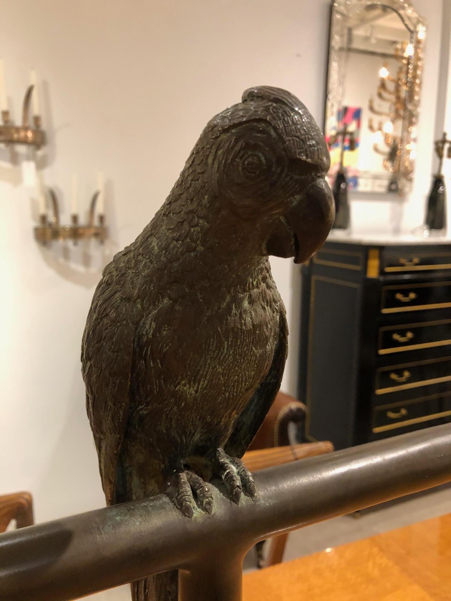 American Bronze Parrot Candelabra For Sale 4