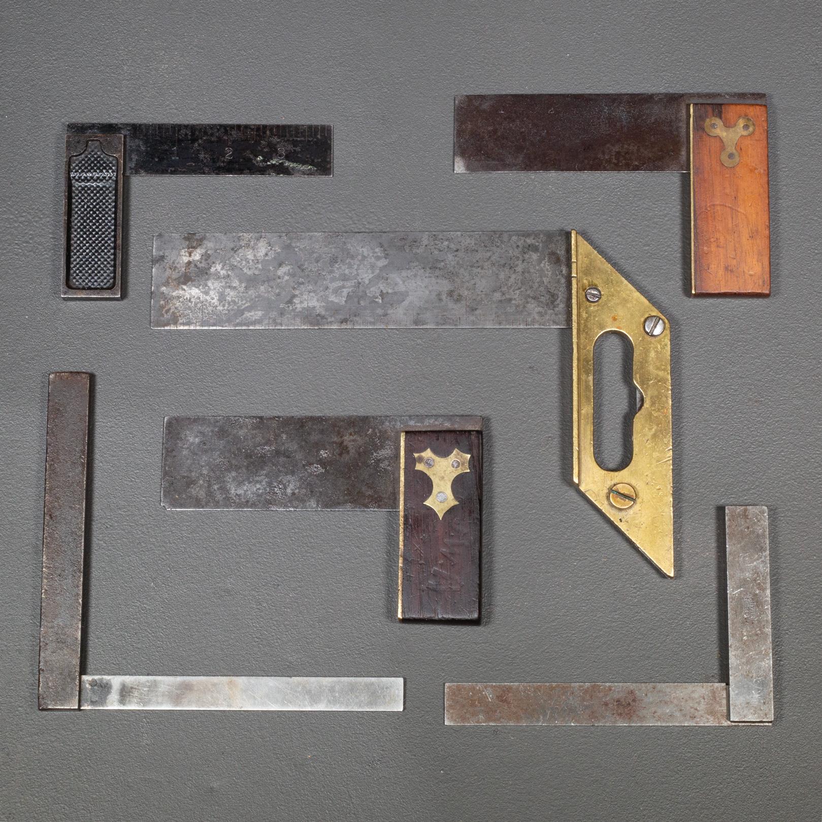 Industriel 19e s. Squares d'essai en bronze, bois de rose et ébène c.1850-1890 en vente