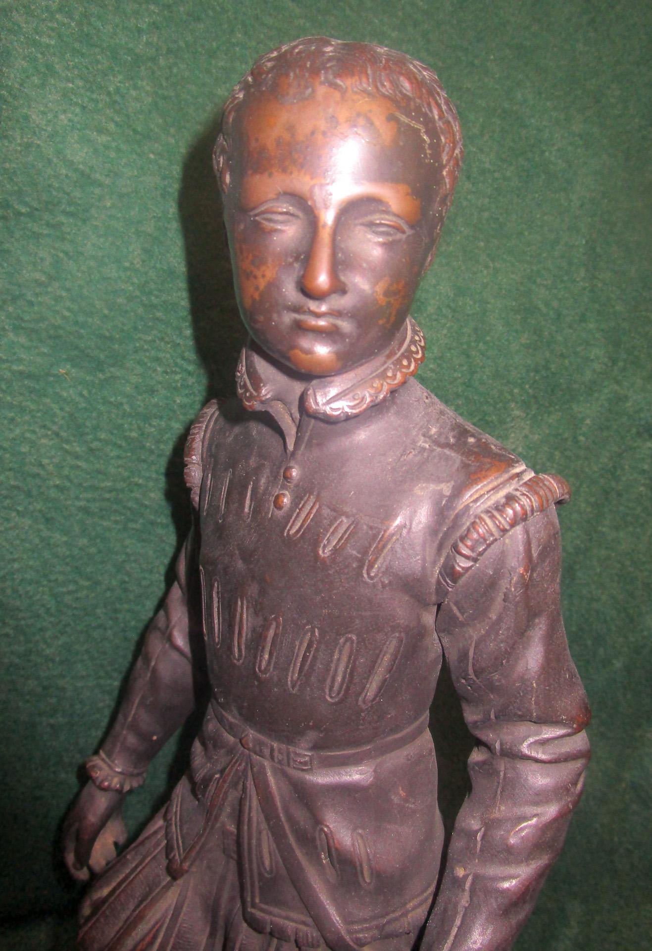 French 19th C Bronze Statue of a Young Henry IV After Baron Francois Joseph Bosio For Sale