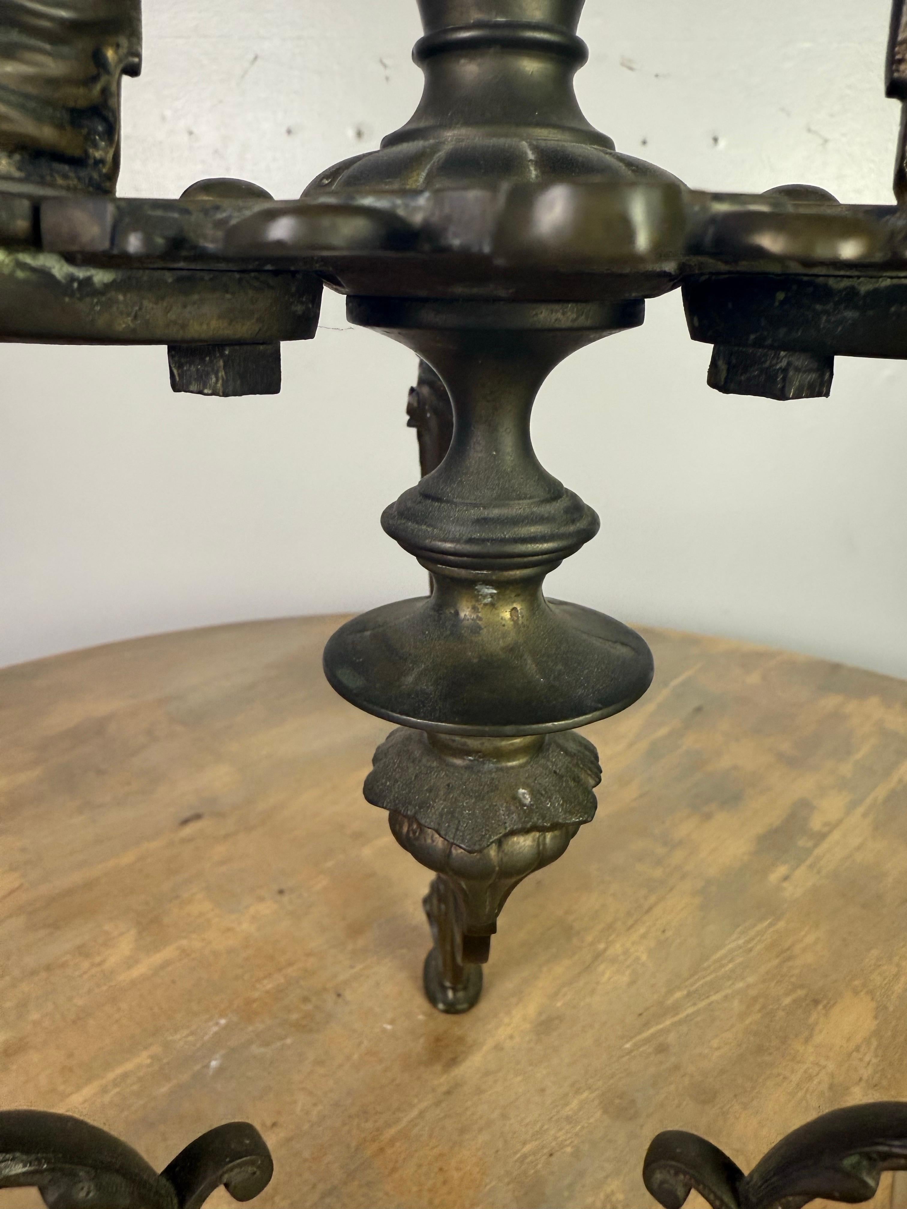 19th C. Bronze Table w/ Onyx Top For Sale 3
