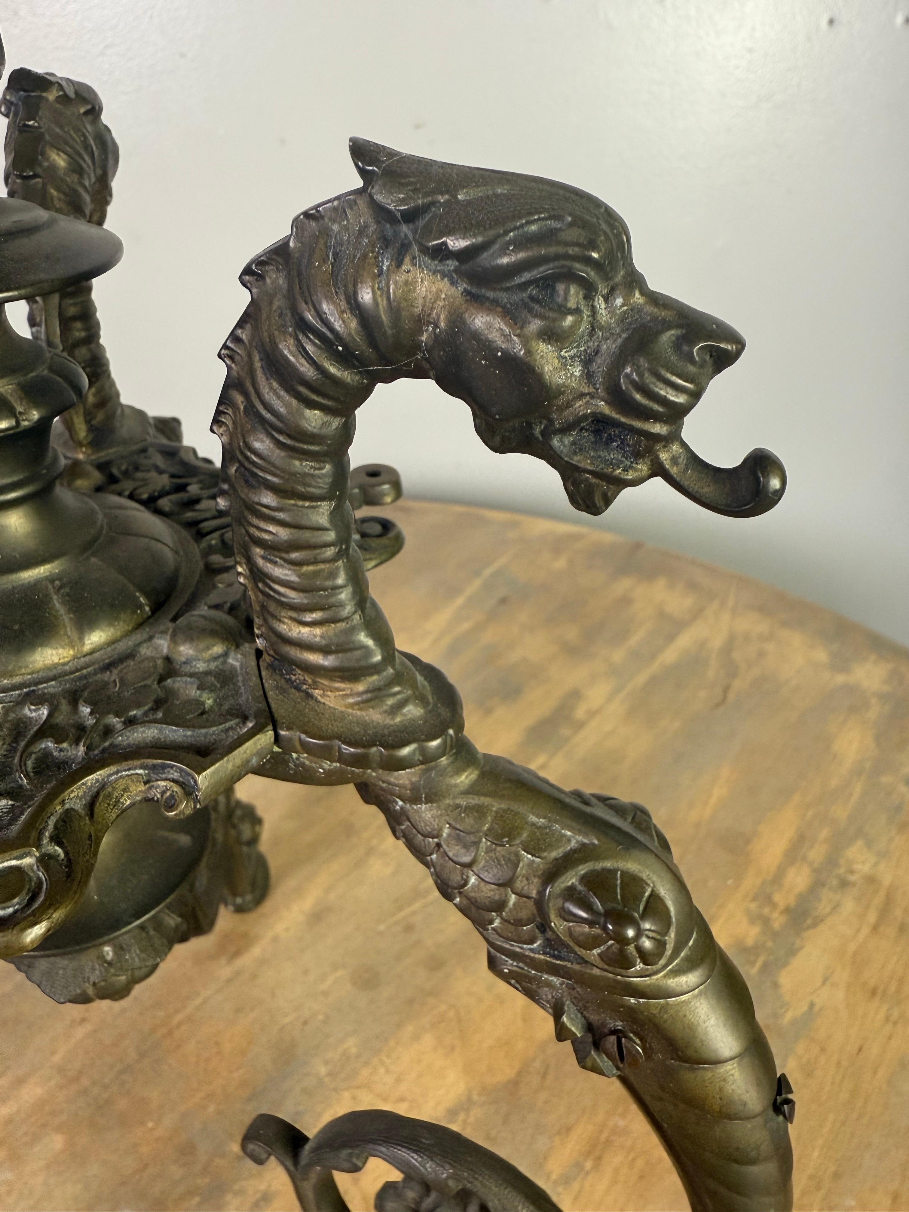 19th C. Bronze Table w/ Onyx Top For Sale 4