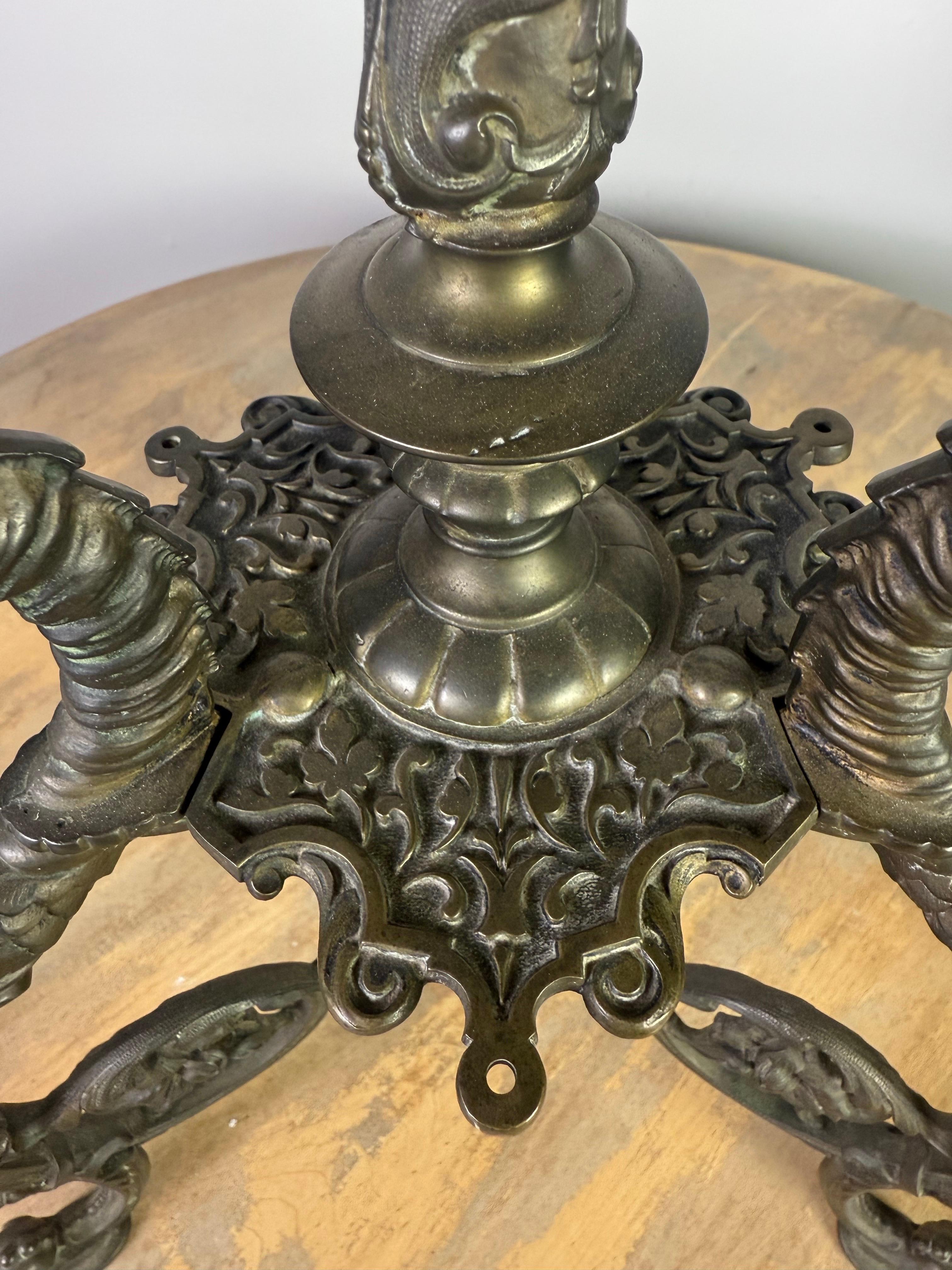 19th C. Bronze Table w/ Onyx Top For Sale 5