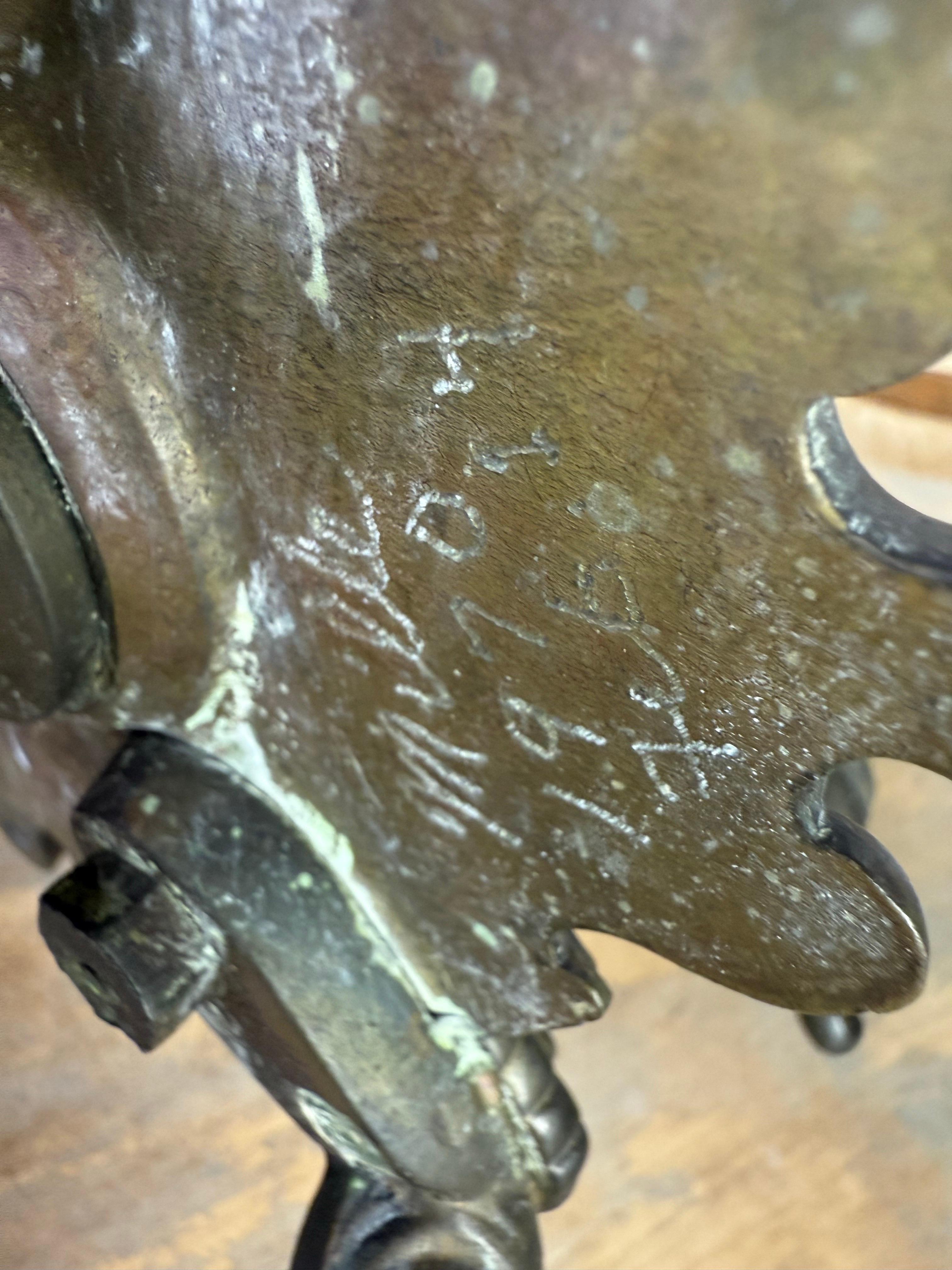 19th C. Bronze Table w/ Onyx Top For Sale 10