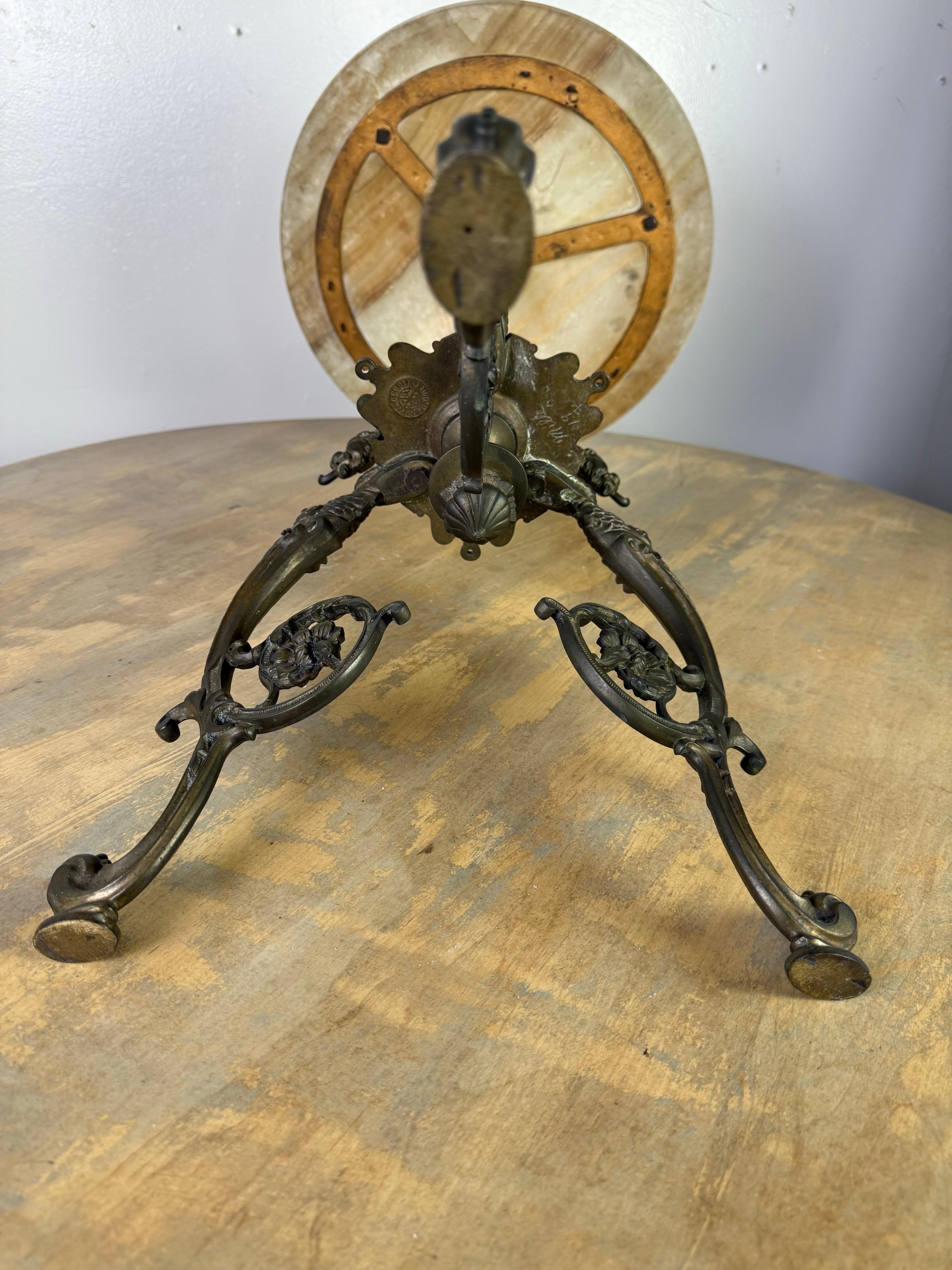 19th C. Bronze Table w/ Onyx Top For Sale 11