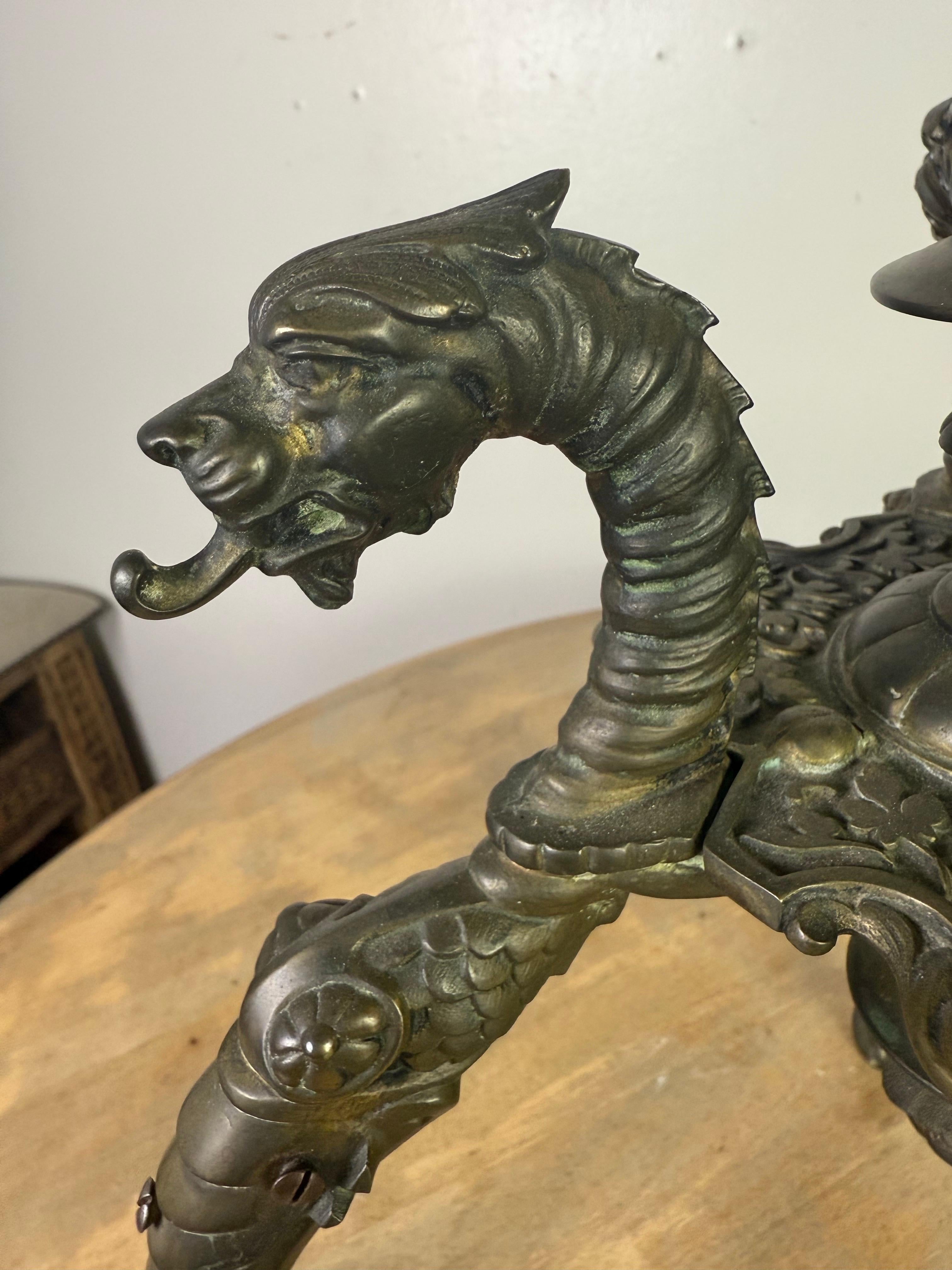 German 19th C. Bronze Table w/ Onyx Top For Sale