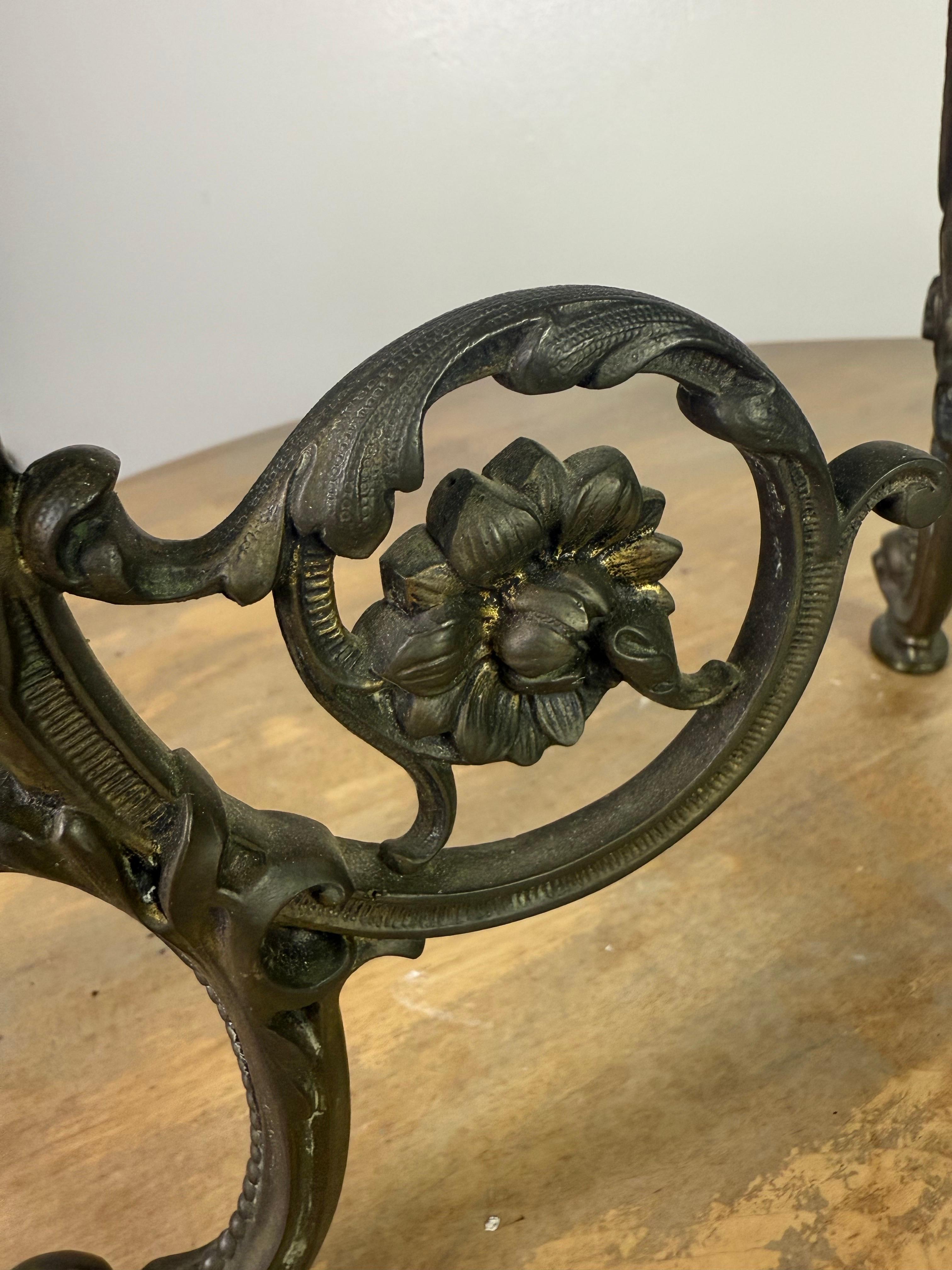 Cast 19th C. Bronze Table w/ Onyx Top For Sale