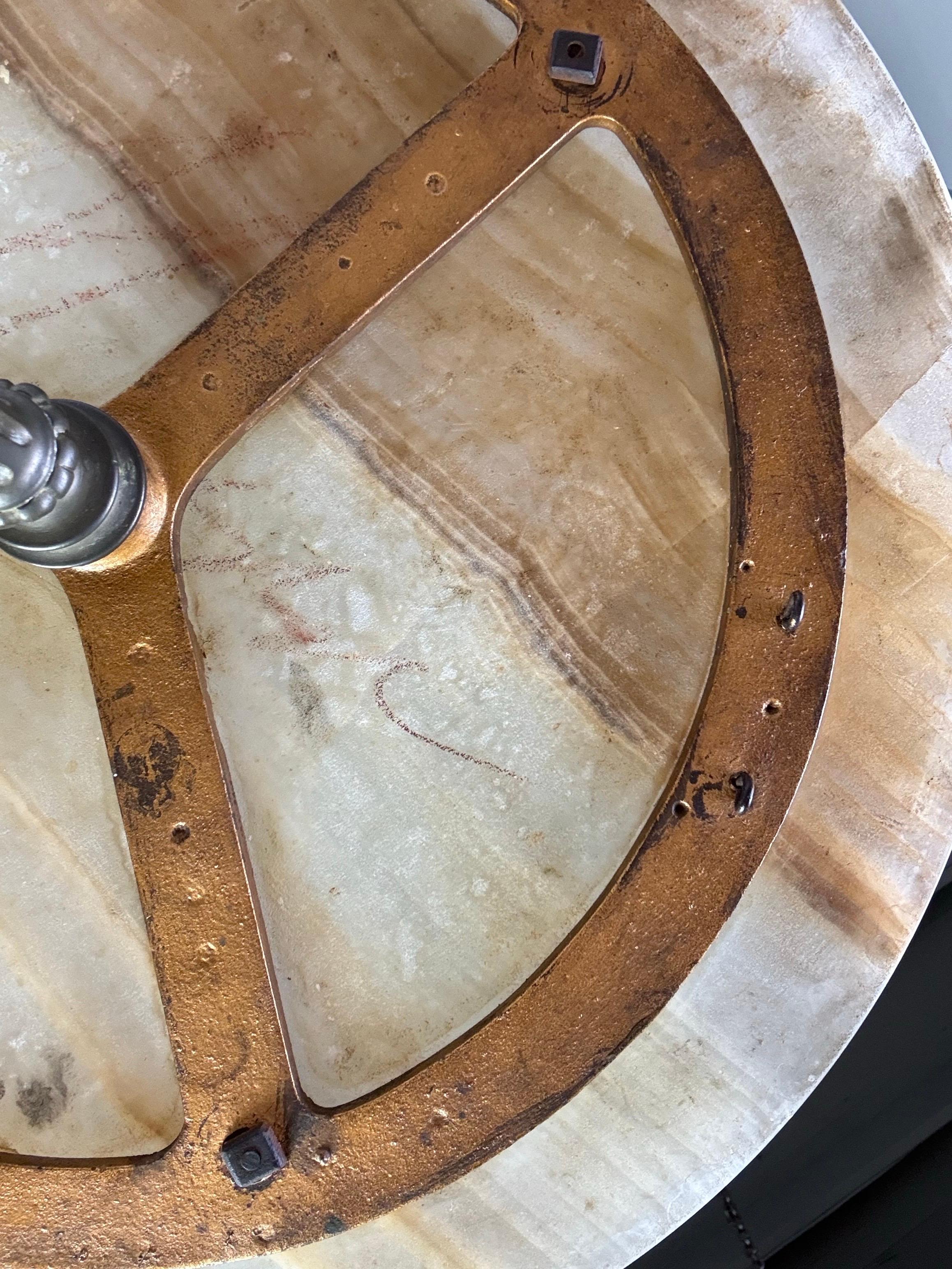 19th C. Bronze Table w/ Onyx Top For Sale 2