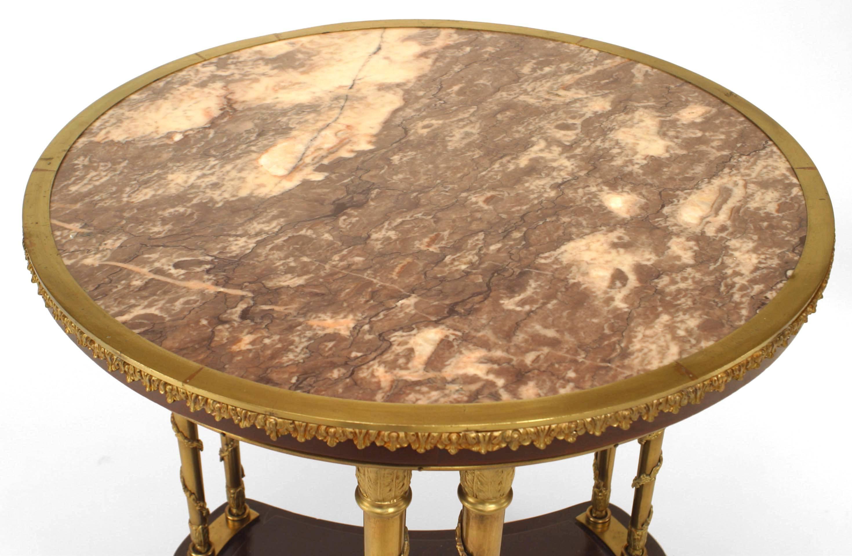 Napoleon III French Victorian Mahogany and Bronze End Table For Sale