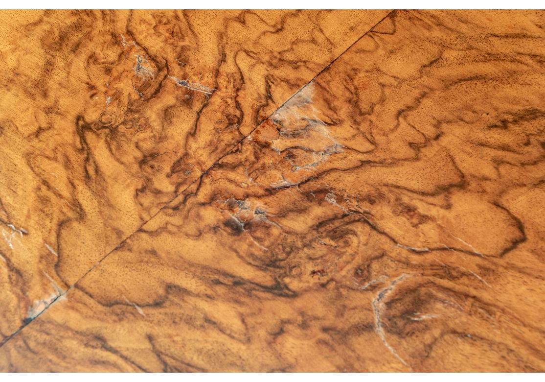 19th C. Burled Walnut Oval Table In Aesthetic Style For Sale 5