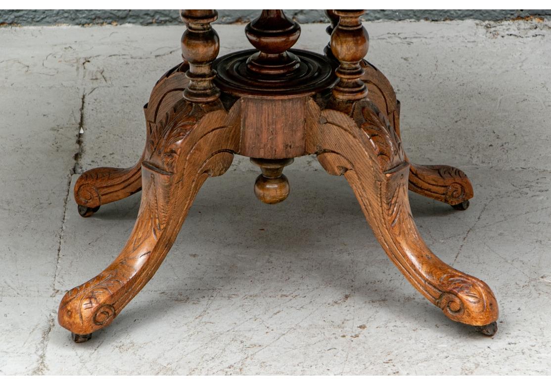 Inlay 19th C. Burled Walnut Oval Table In Aesthetic Style For Sale