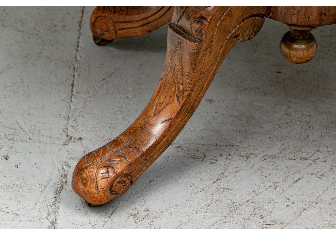 19th Century 19th C. Burled Walnut Oval Table In Aesthetic Style For Sale