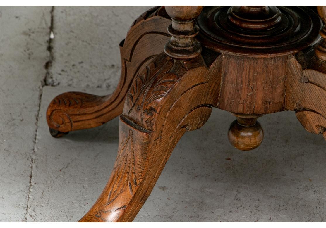 19th C. Burled Walnut Oval Table In Aesthetic Style For Sale 1