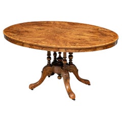C.C. Burled Walnut Oval Table In Aesthetic Style