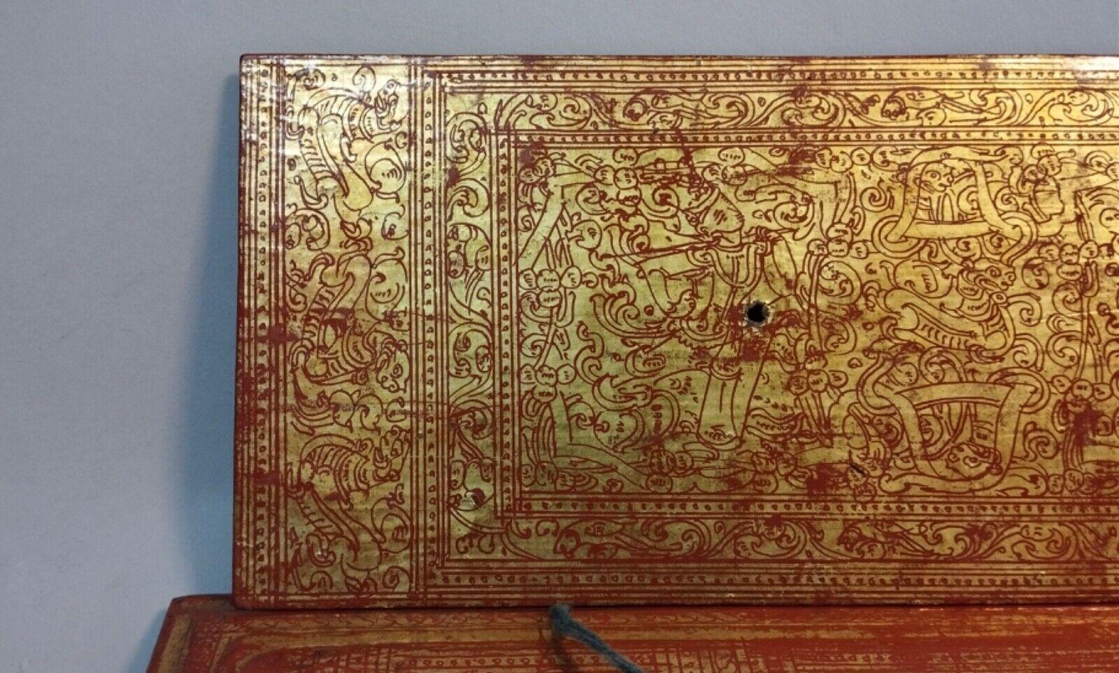Vergoldetes buddhistisches Manuskript aus dem 19. (Birmanisch) im Angebot