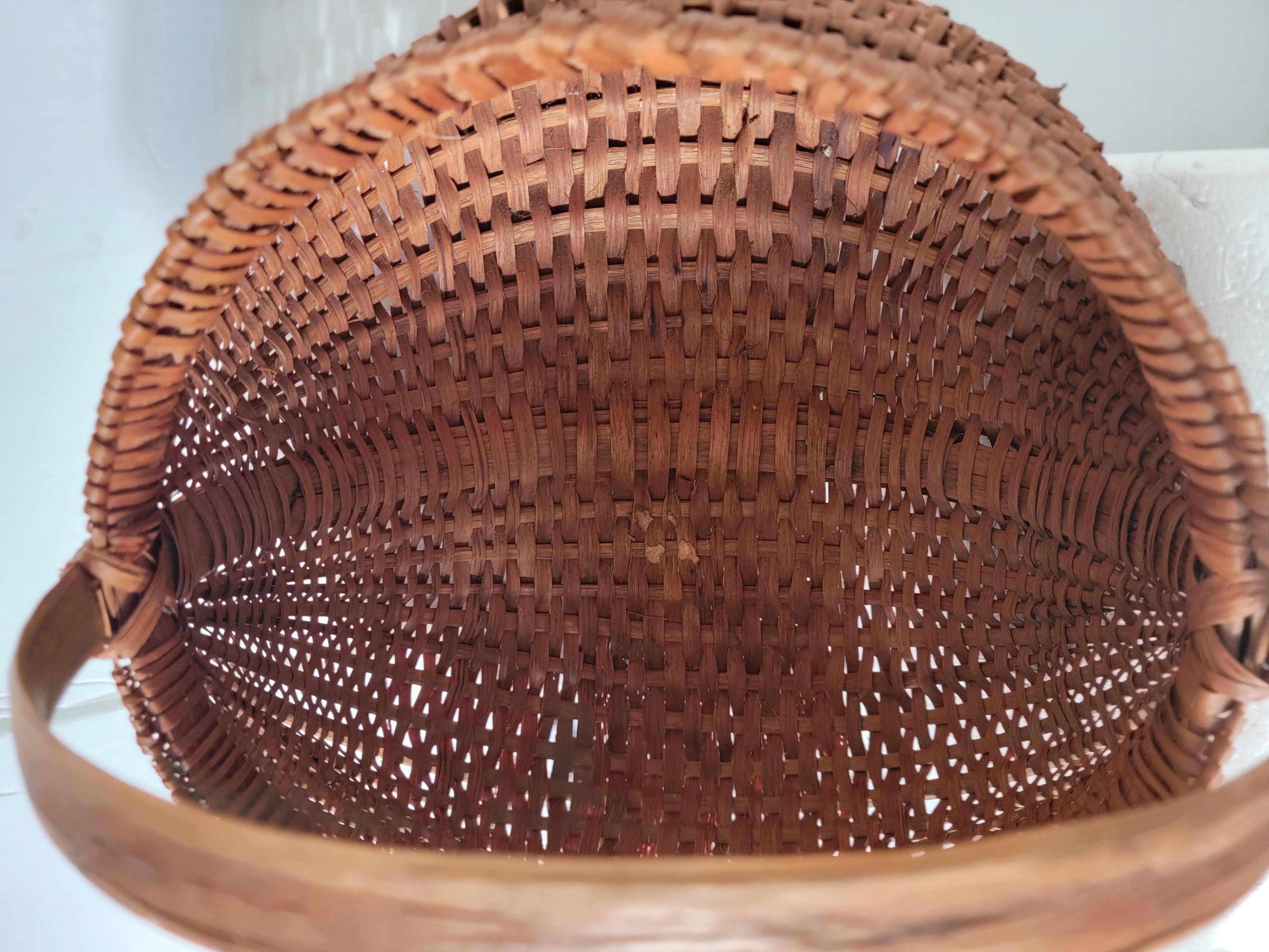 Hand-Woven 19th C Buttock Baskets from Pennsylvania, Pair For Sale