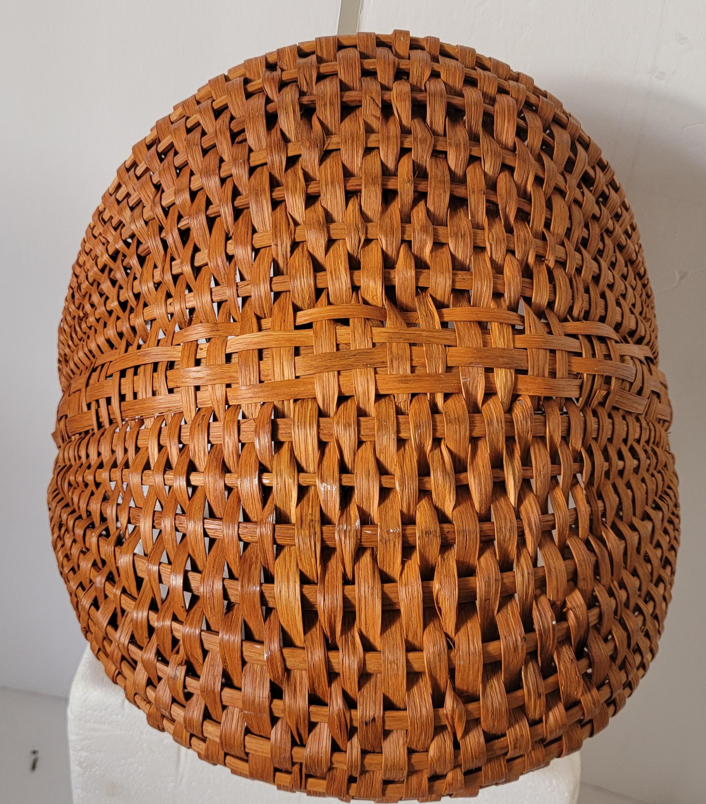 Hand-Woven 19th C Buttock Baskets from Pennsylvania, Pair For Sale