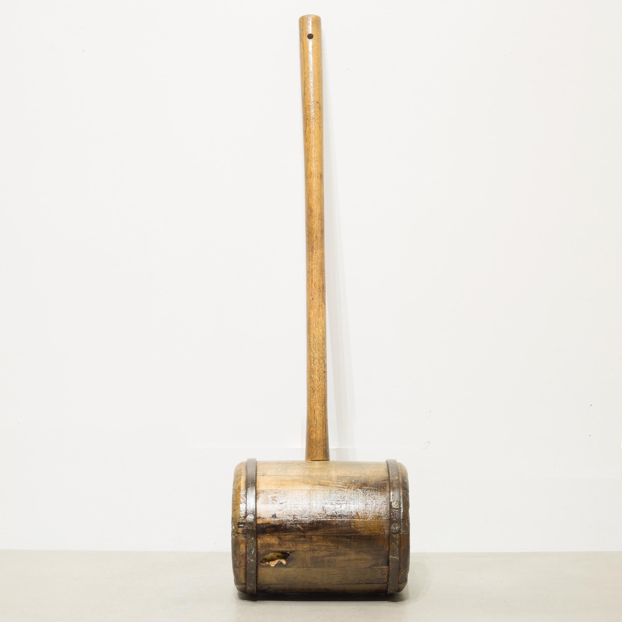 About

This is a late 19th century iron banded wooden carnival or circus strongman mallet.

Creator: Unknown.
Date of manufacture: circa1880.
Materials and techniques: Iron, wood.
Condition good. Wear consistent with age and use.
Dimensions: