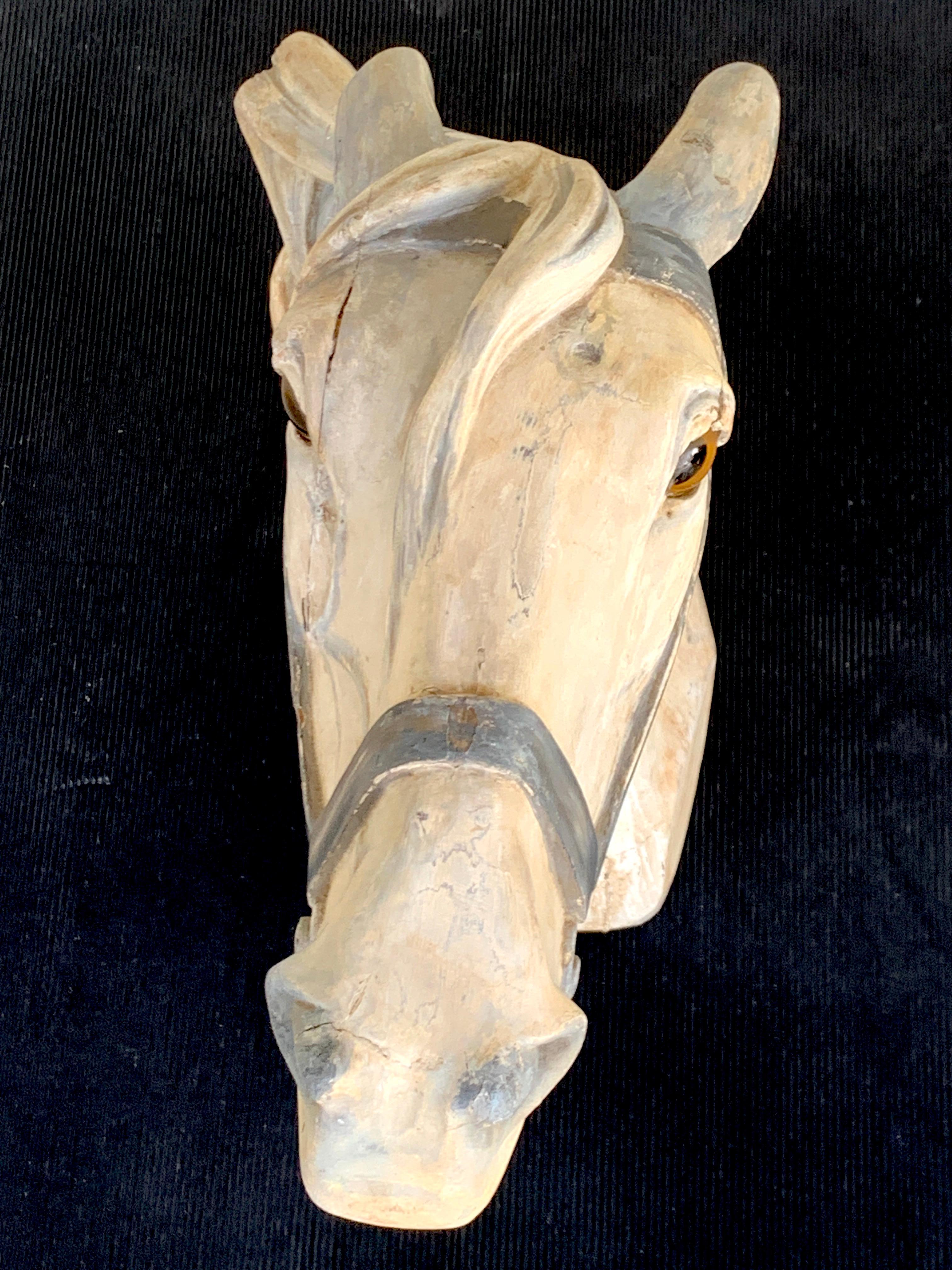 Bois tête de cheval de manège du XIXe siècle:: par Gustav Dentzel