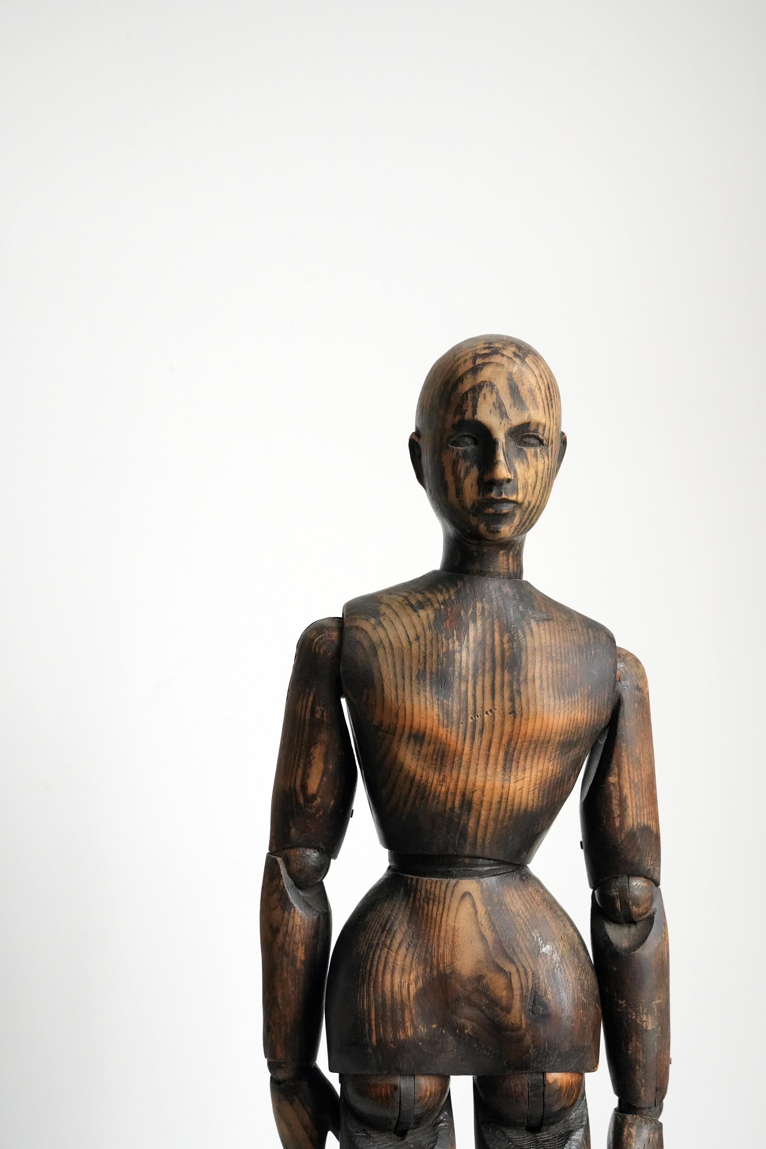 antique wooden mannequin