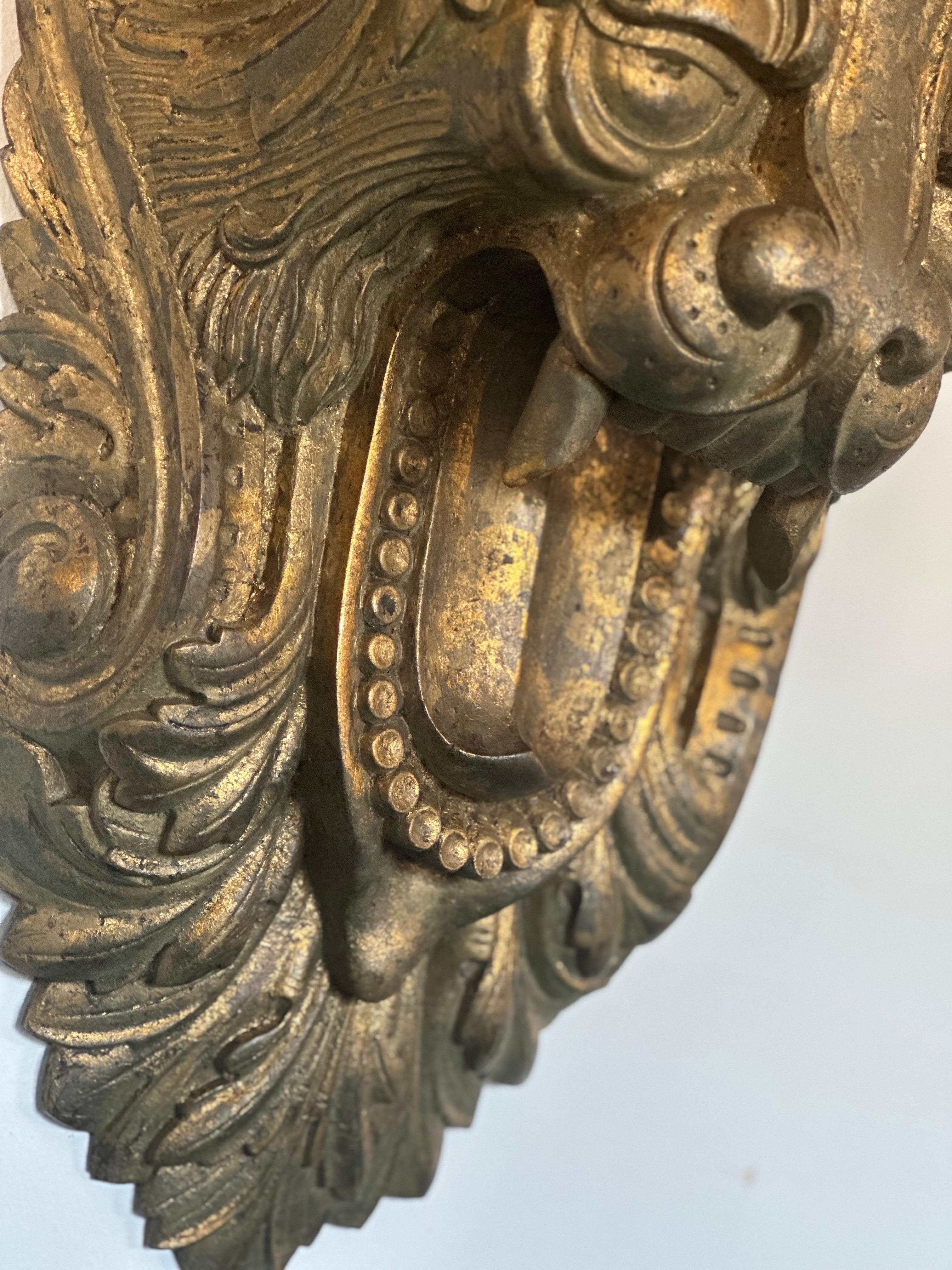 19th C Carved Lion wall shelf  For Sale 1