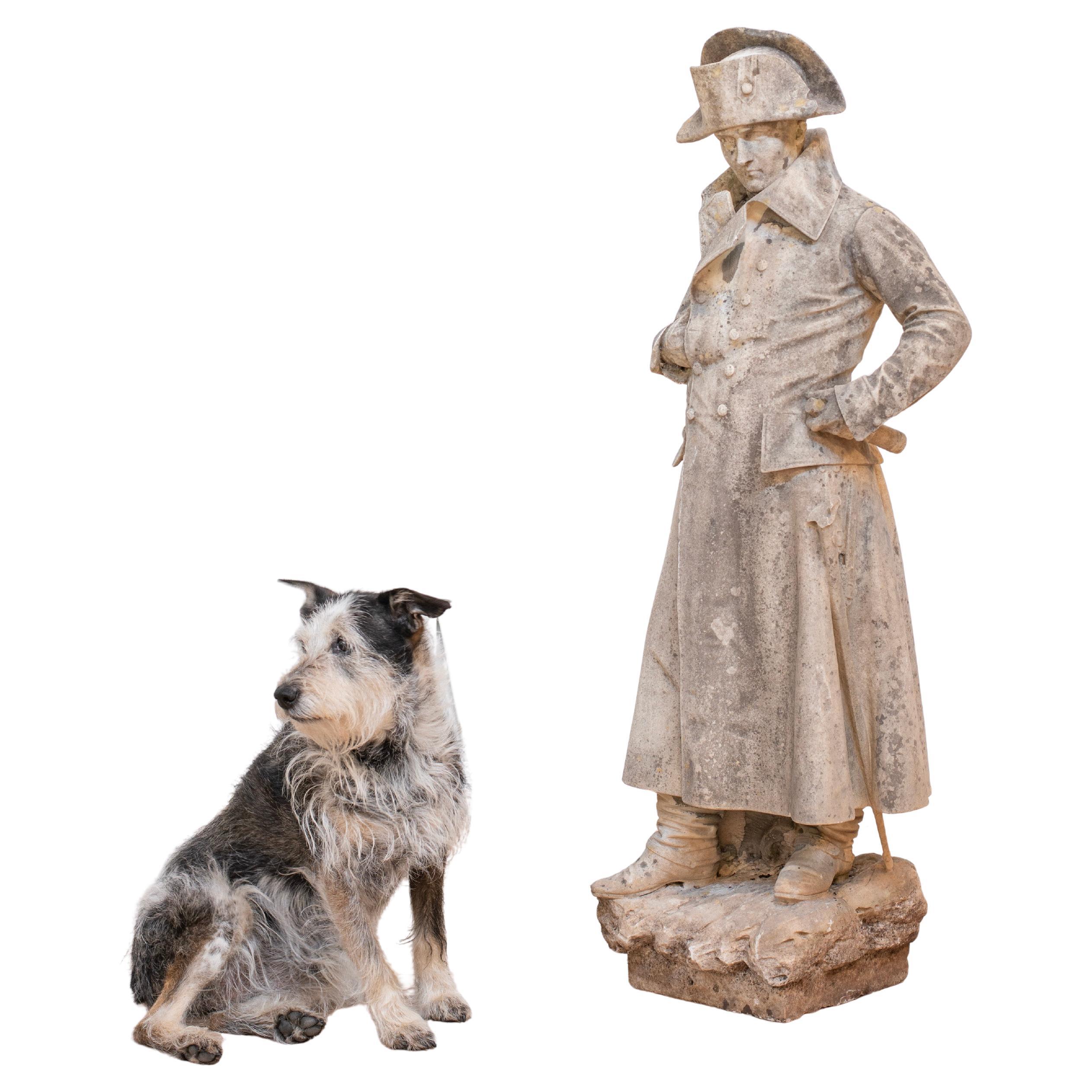19th C. Carved Marble Statue of Napoleon Bonaparte, Signed Professor A. Petrilli For Sale
