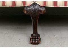 19th Century Carved Settee in Custom Stripe
