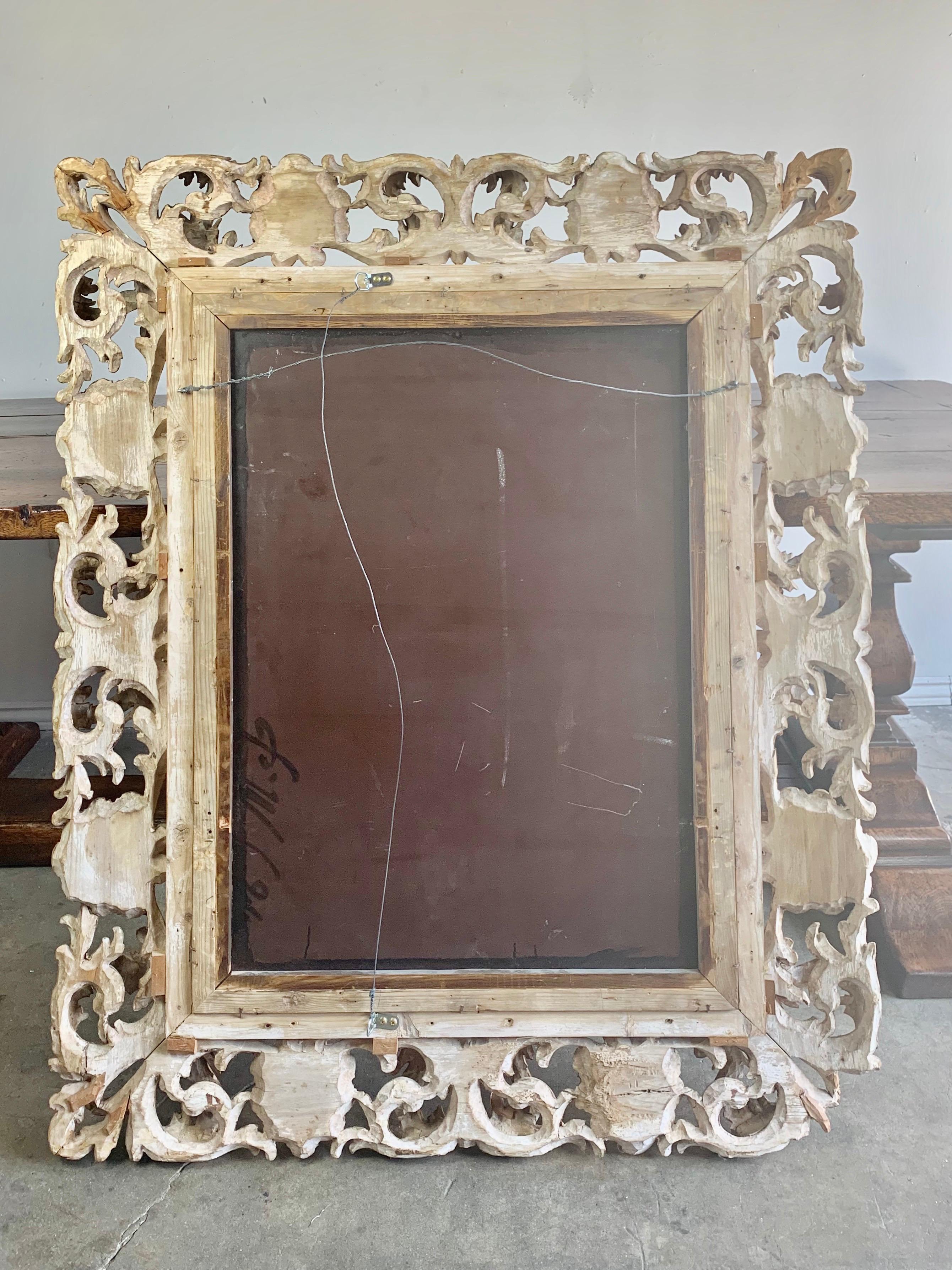 19th Century Carved Wood Acanthus Leaf Mirror 2